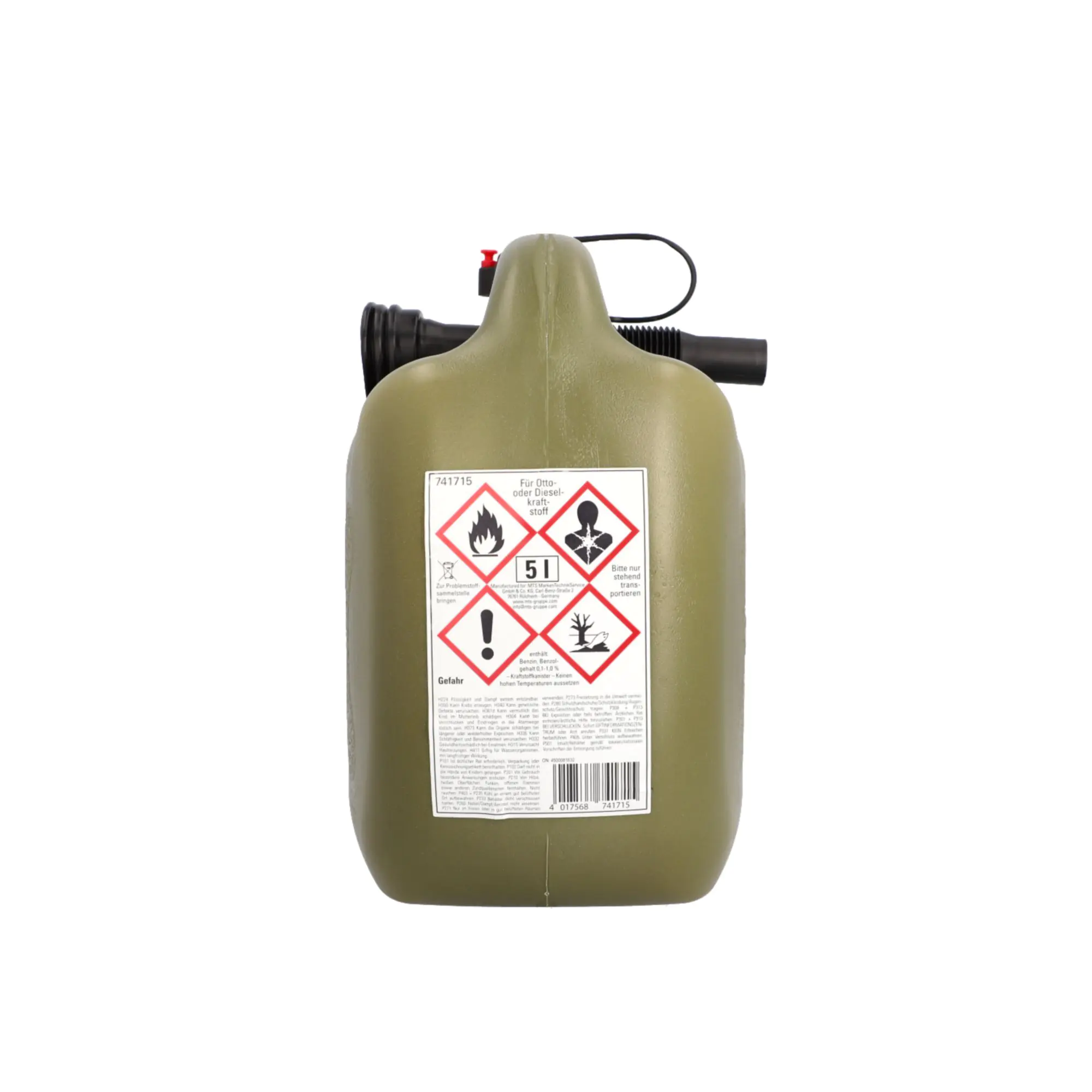 Cartrend Benzinkanister 5 Liter Kunststoff grün Cartrend Benzinkanister 5 Liter Kunststoff grün