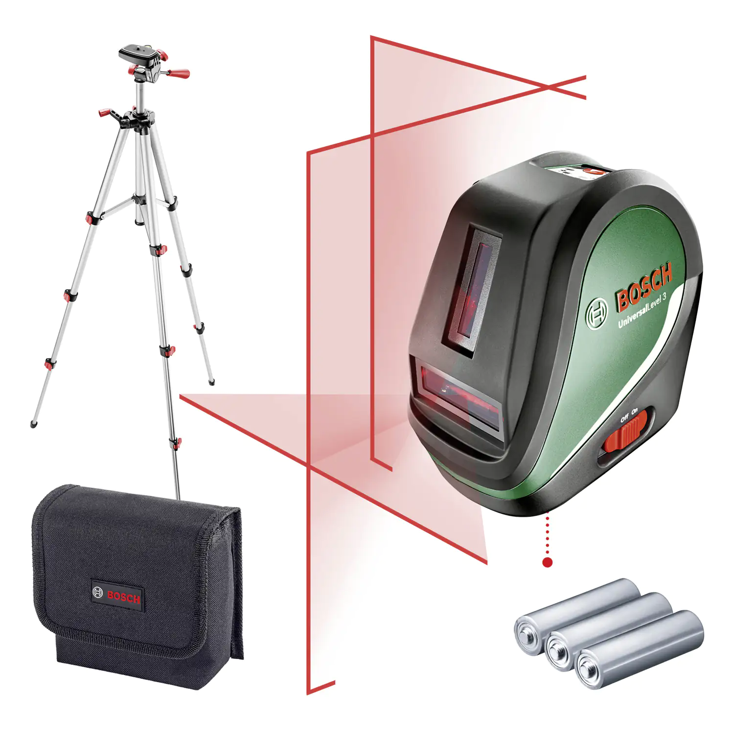 Bosch Kreuzlinienlaser UniversalLevel 3 Basic inkl. Batterien