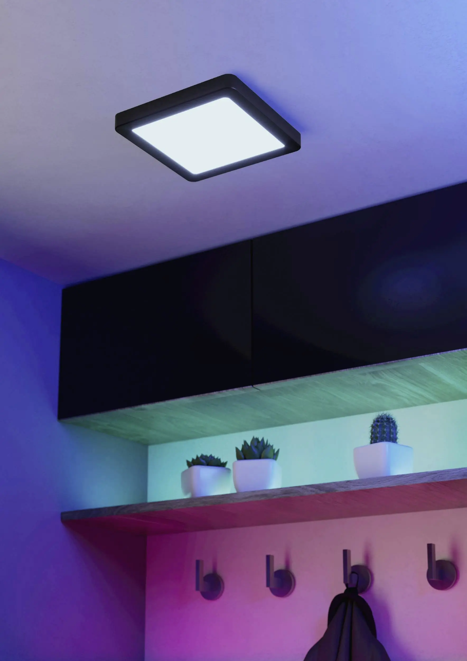 Eglo LED Deckenleuchte Fueva-6-Z schwarz 22 x 22 cm RGB dimmbar