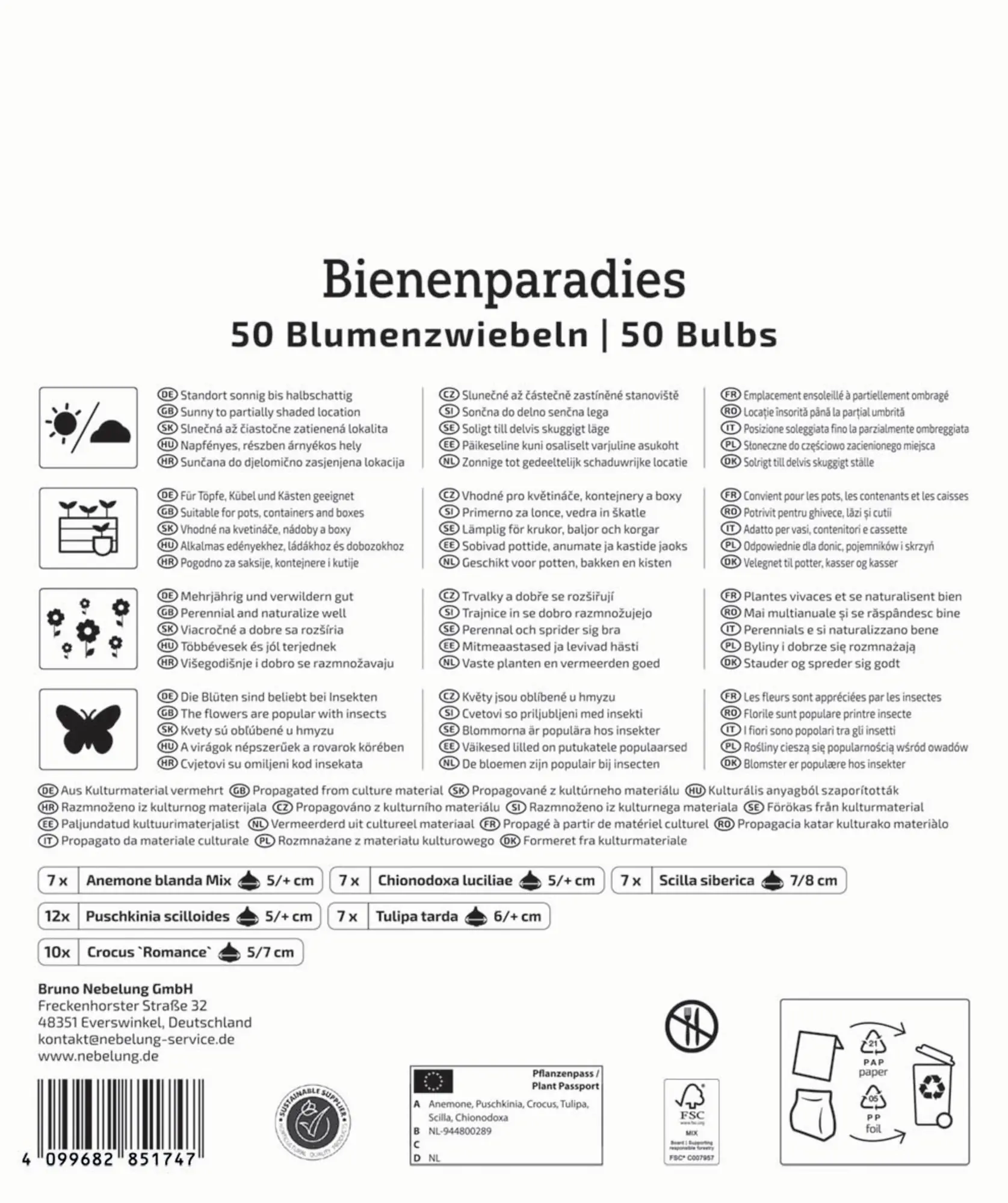 Kiepenkerl Herbstblumenzwiebelmischung Mega-Pack Bienenparadies 50 Stück