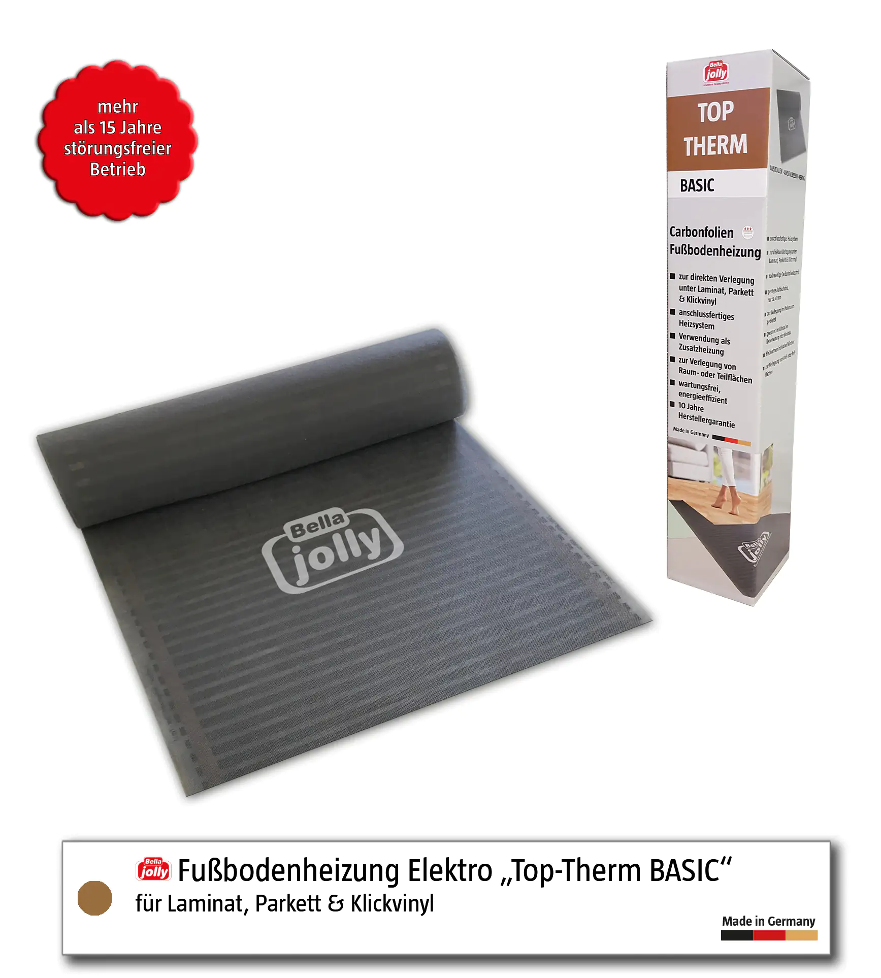 Jollytherm Fußbodenheizung Top-Therm Carbon  1,25m²  100 Watt