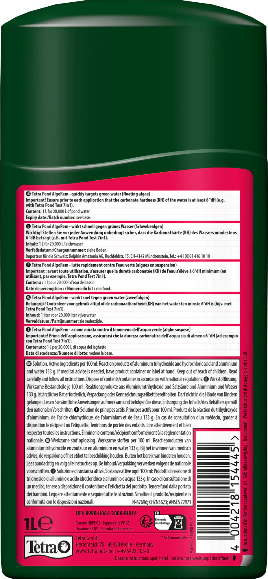 Tetra Pond Wasseraufbereitung AlgoRem 1 L Tetra Pond Wasseraufbereitung AlgoRem 1 L