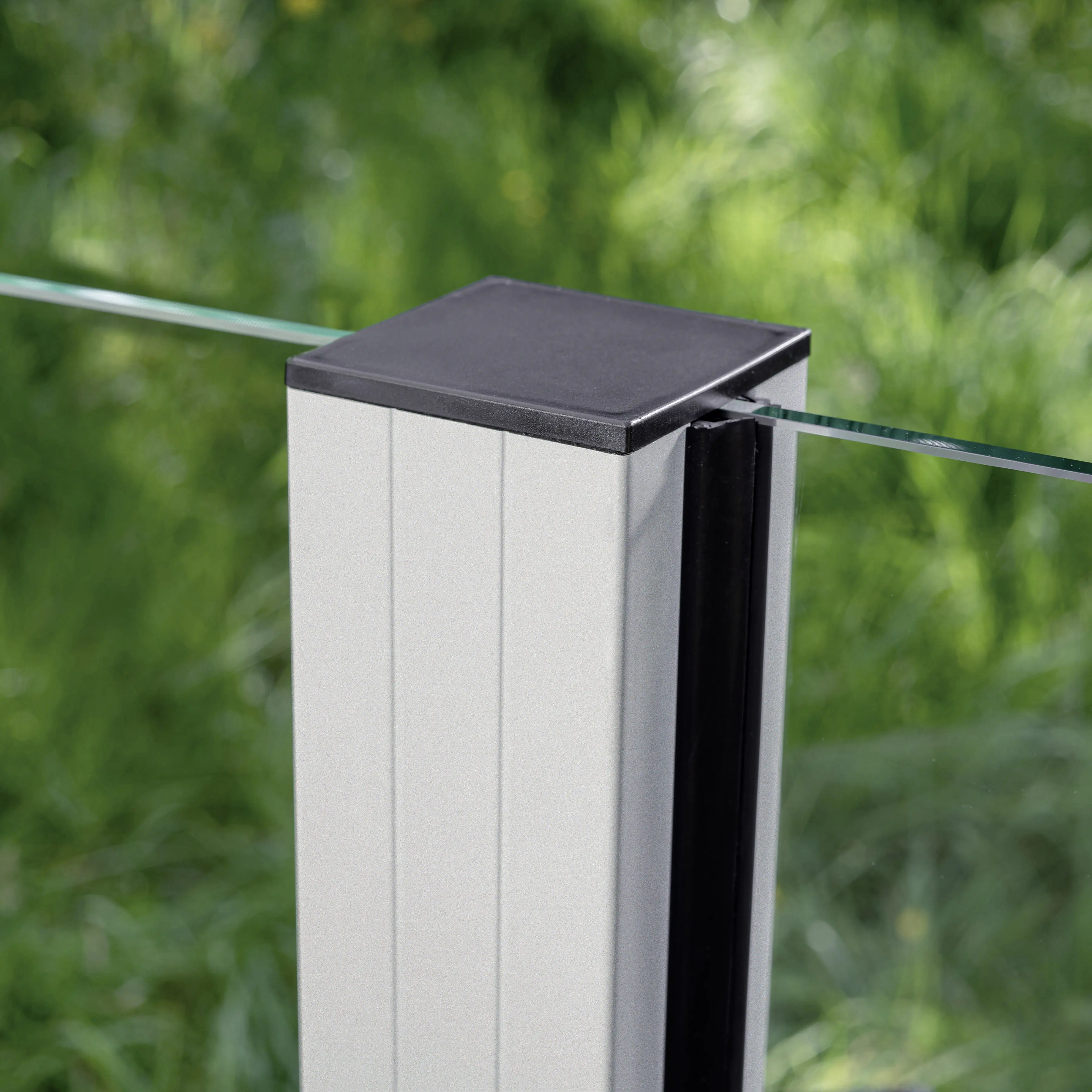 Ambiente Glaszaun Erweiterungsset Klarglas mit Siebdruck 187 x 107,2 cm weiß