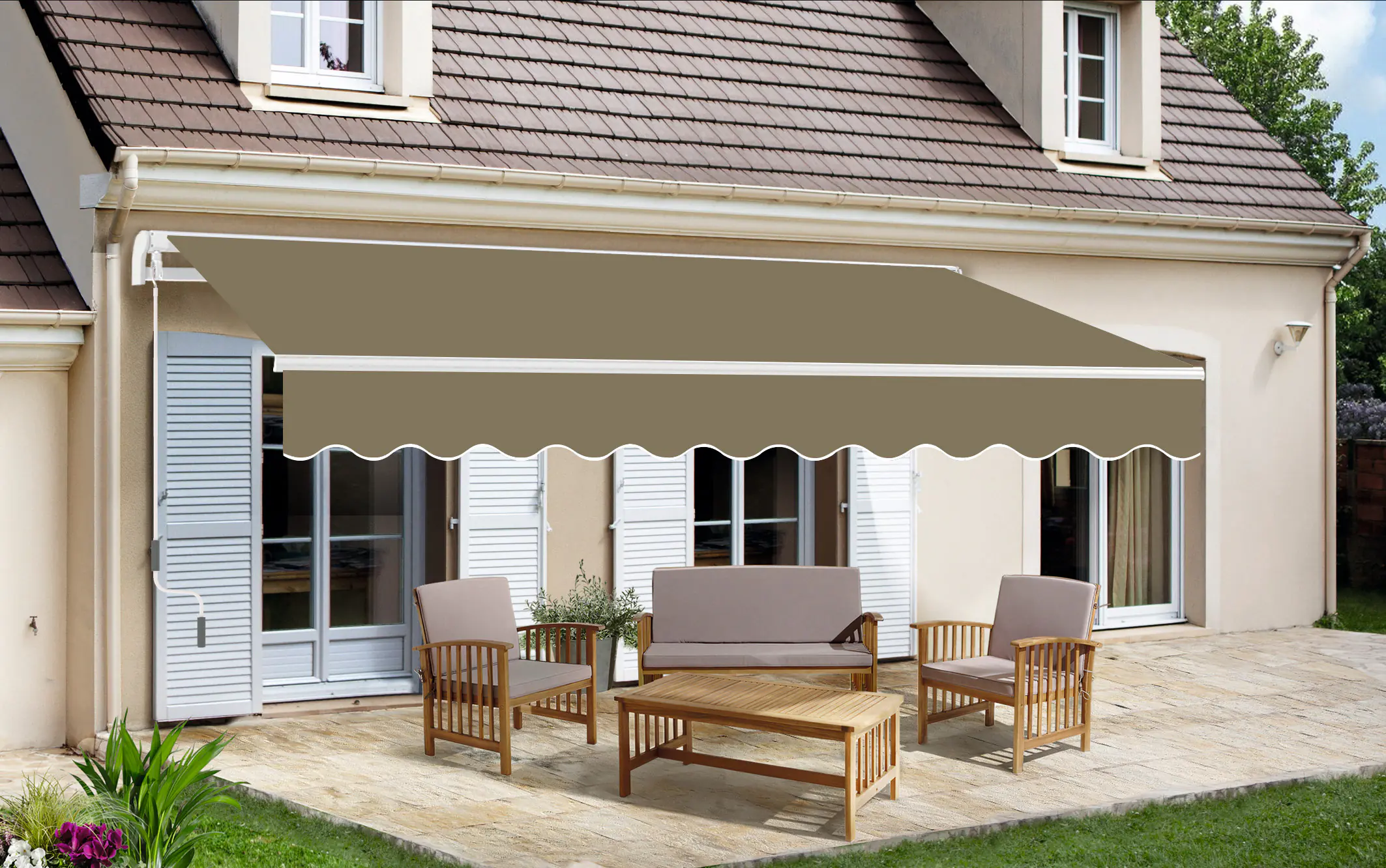 Trendline Gelenkarm-Markise 3,95 x 2,5 m beige