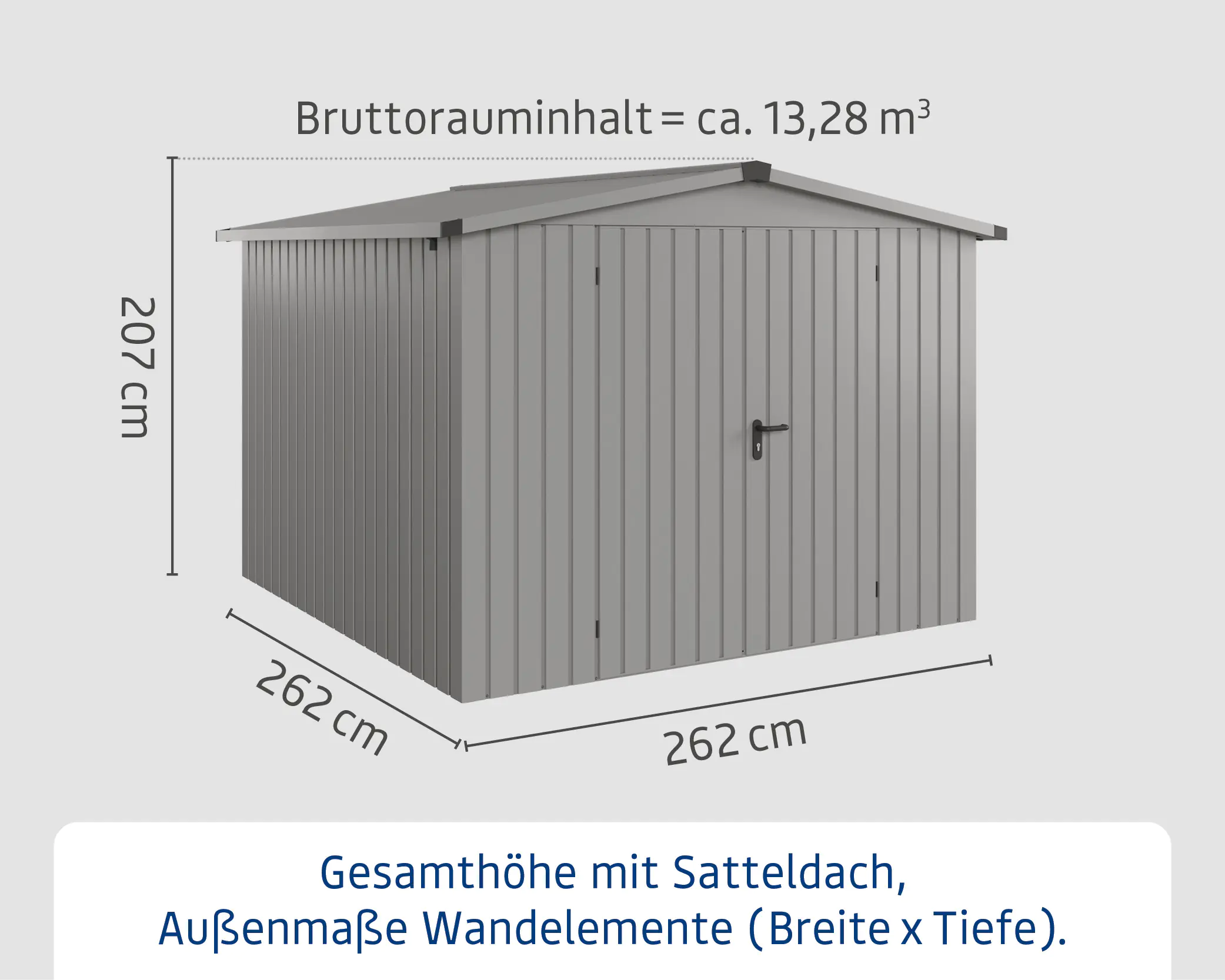 EcoStar Metallgerätehaus Euroline ESD10 aluminiumgrau 262 x 262 cm 2-flg. EcoStar Metallgerätehaus Euroline ESD10 aluminiumgrau 262 x 262 cm 2-flg.