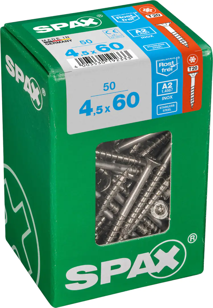 Spax Universalschrauben 4.5 x 60 mm TX 20 - 50 Stk.
