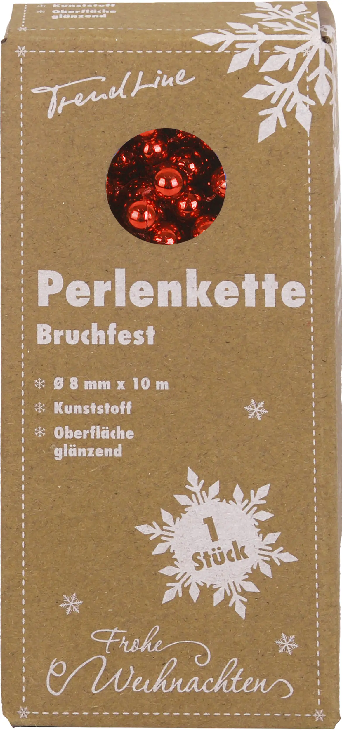 TrendLine Perlenkette bruchfest, langlebig 10 m rot
