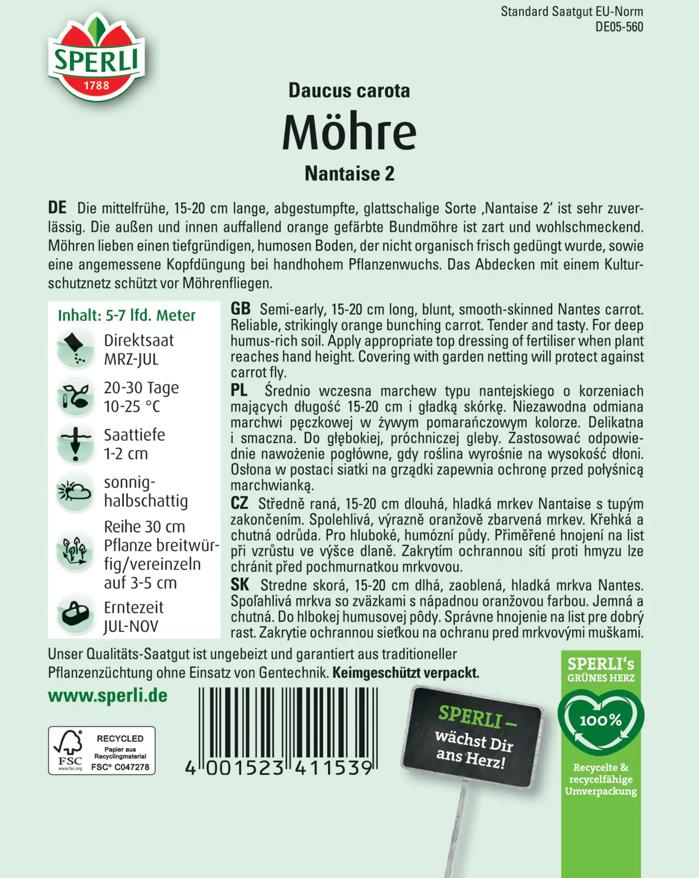 Sperli Möhre Nantaise 2