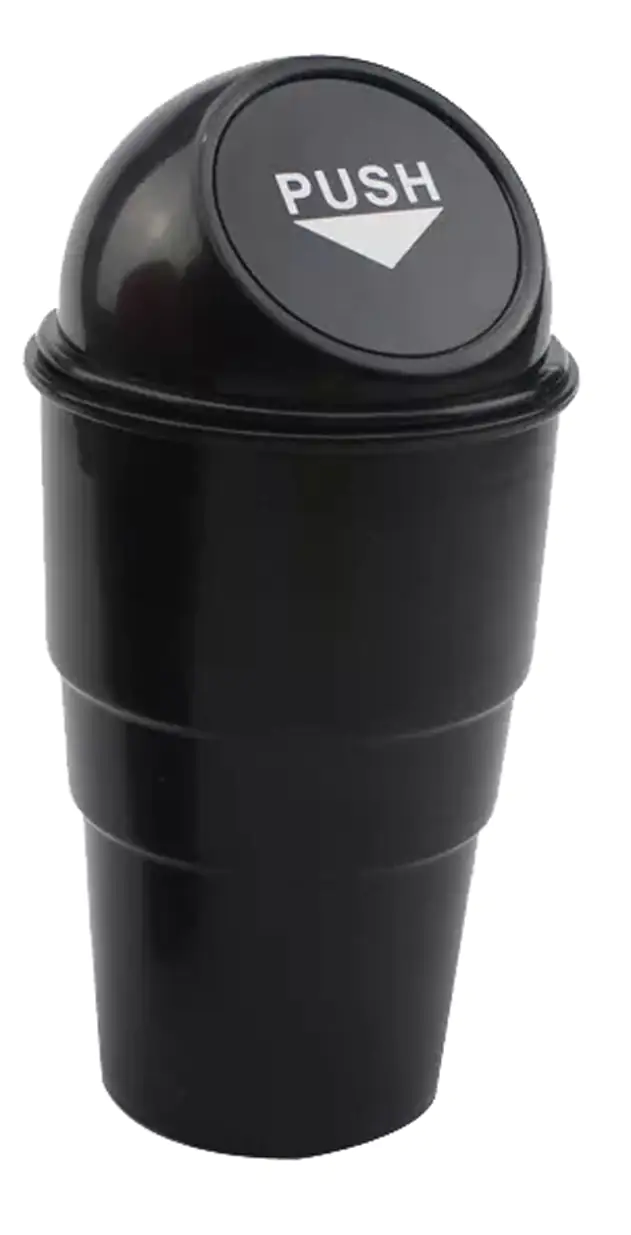 TrendLine KFZ-Mülleimer mit Deckel 10x10x20cm schwarz TrendLine KFZ-Mülleimer mit Deckel 10x10x20cm schwarz