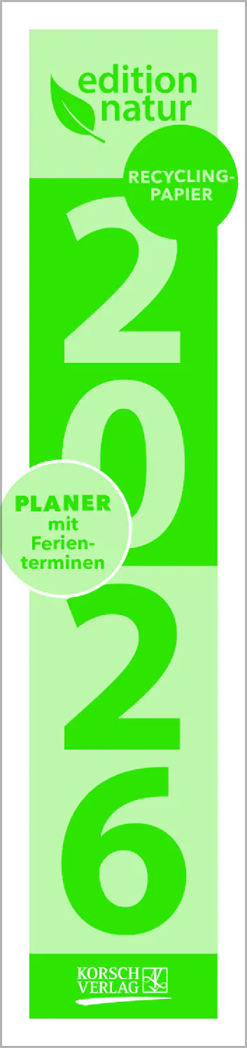 Korsch Kalender Streifenplaner Compact 2026 grün 