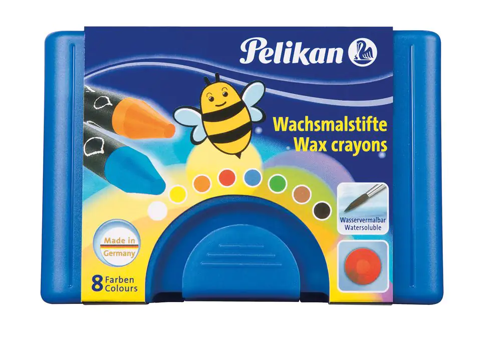 Pelikan Wachsmaler rund wasservermalbar im Kunststoffetui blau 666/8 WL