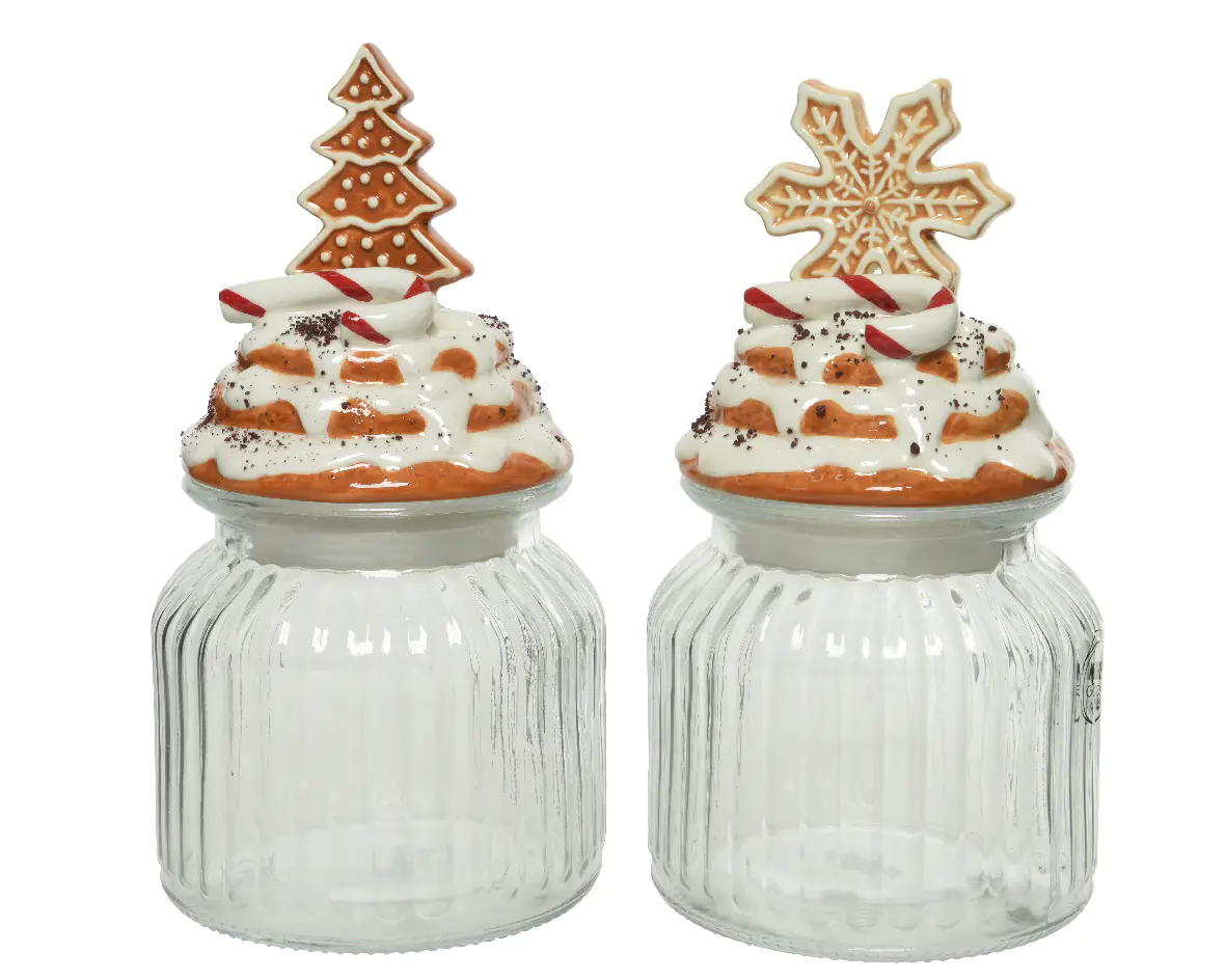 Weihnachtsgefäss glas 11 x 11 x 21 cm 