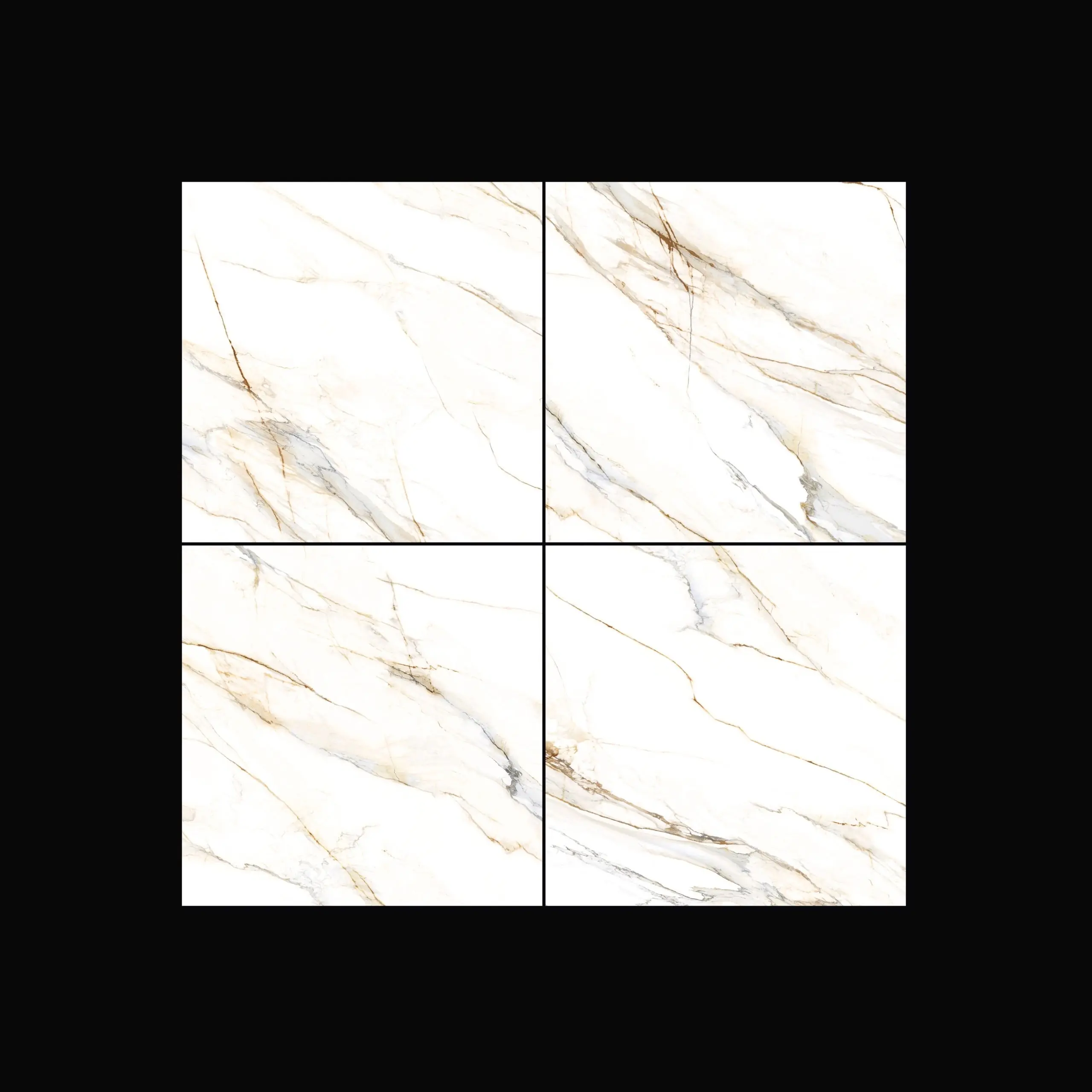Bodenfliese Feinsteinzeug Venetion Gold 120 x 120 cm weiß