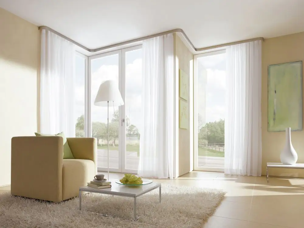 Gardinia Erkerbogen für Vorhangschiene GE, weiß