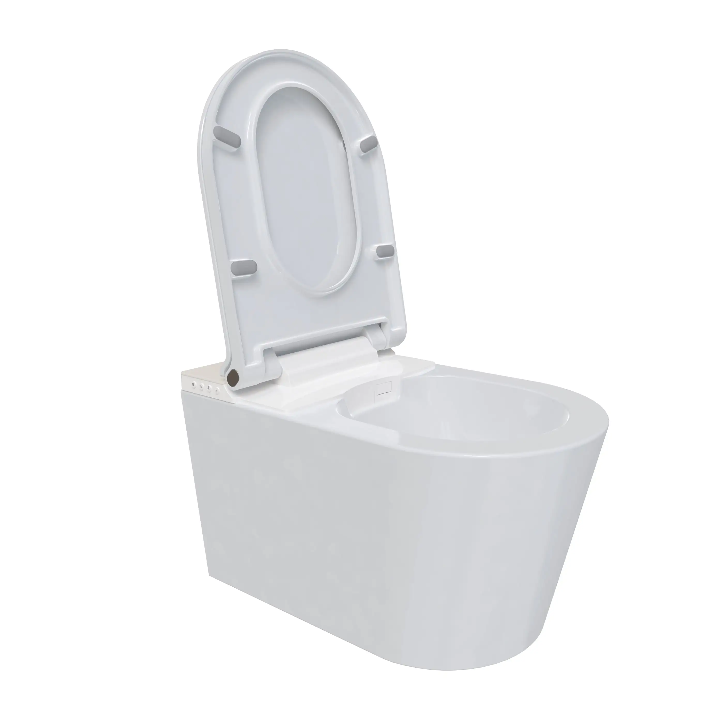 Adoomo Wand Dusch-WC spülrandlos Tiefspüler weiß inkl. WC Sitz