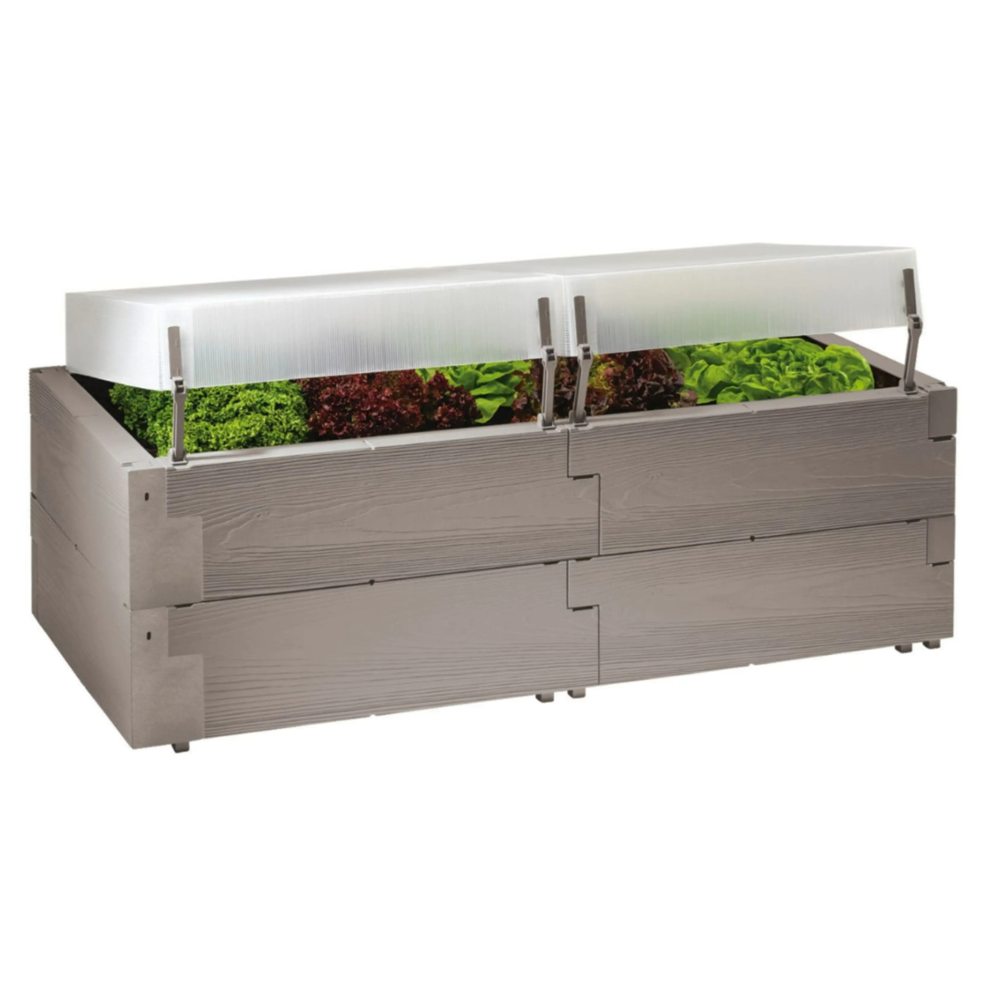 Gardenstar Hochbeet Woody Set 130 x 60 x 52 cm, inkl. 2 Thermohauben