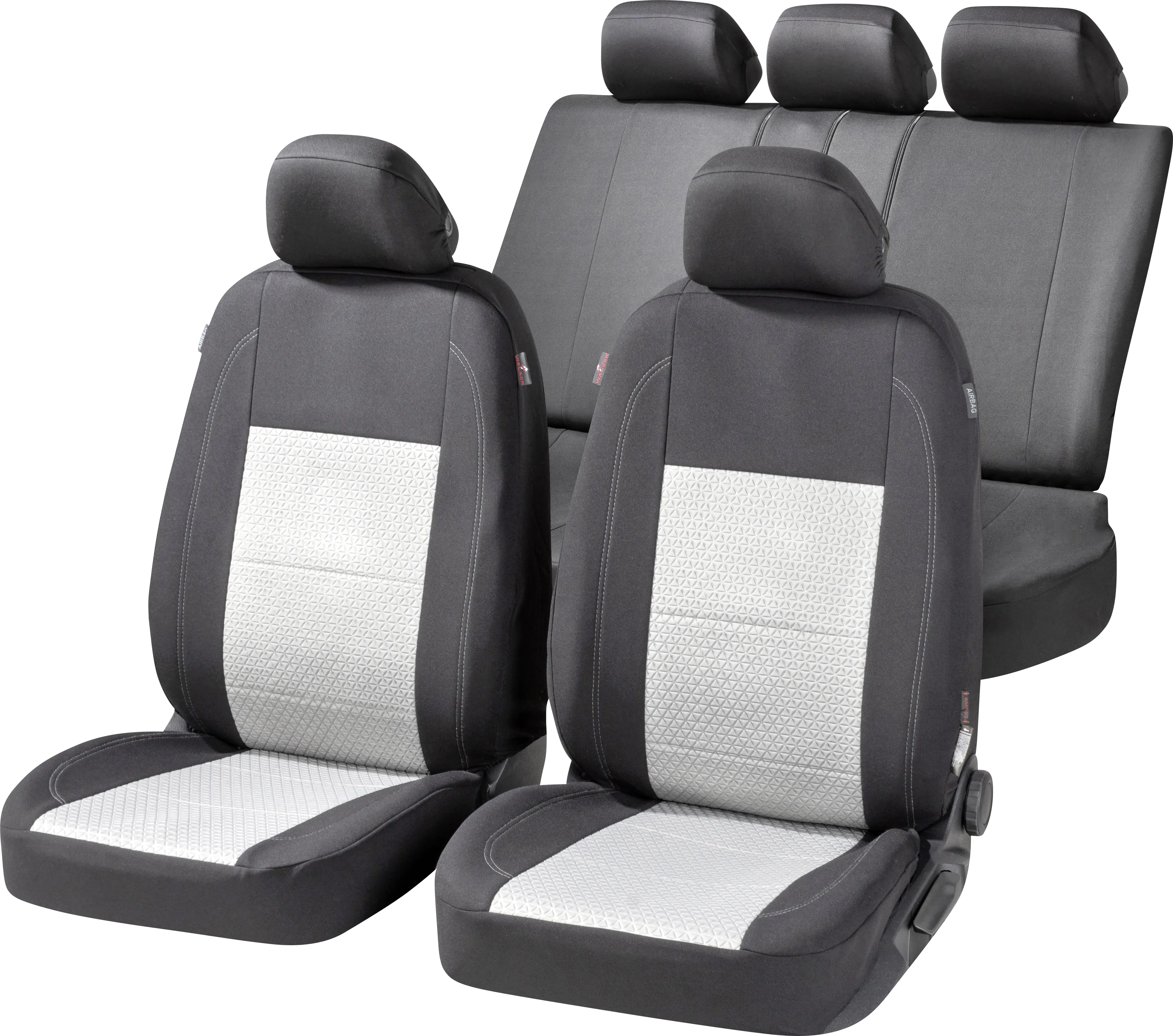 9001778118721 Walser Autositzbezug Avignon Komplett-Set Collection Premium silber-schwarz