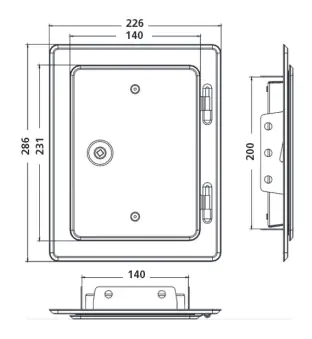 FireFix Kamintür 14 x 20 cm, verzinkt