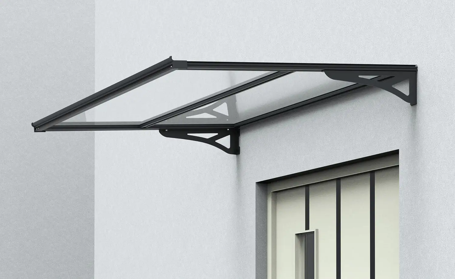 TrendLine Vordach Bordeaux Aluminium schwarz 140 x 90 x 14,8 cm