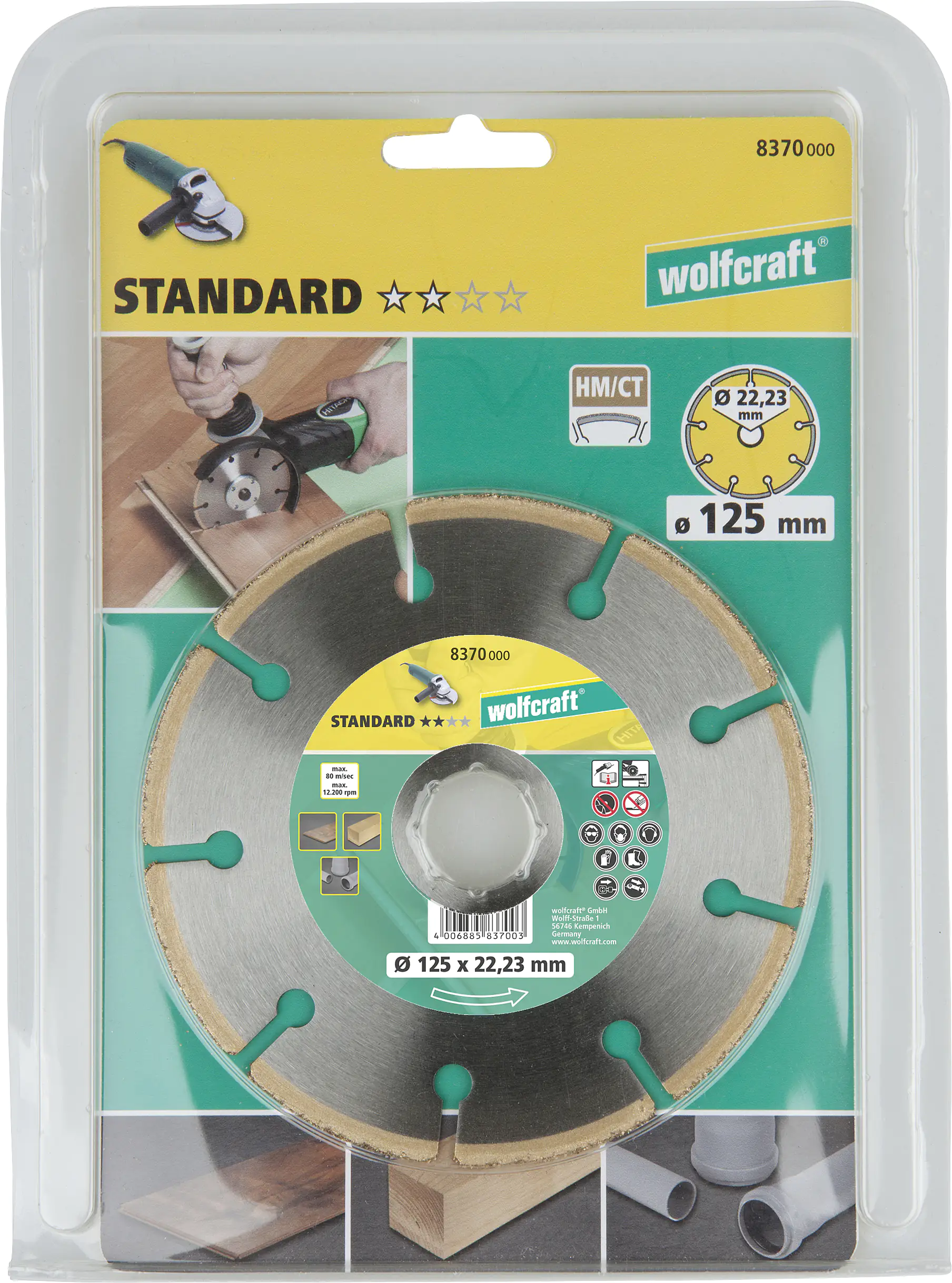 Wolfcraft HM Trennscheibe Ø 125 mm Bohrung 22,23 mm Wolfcraft HM Trennscheibe Ø 125 mm Bohrung 22,23 mm