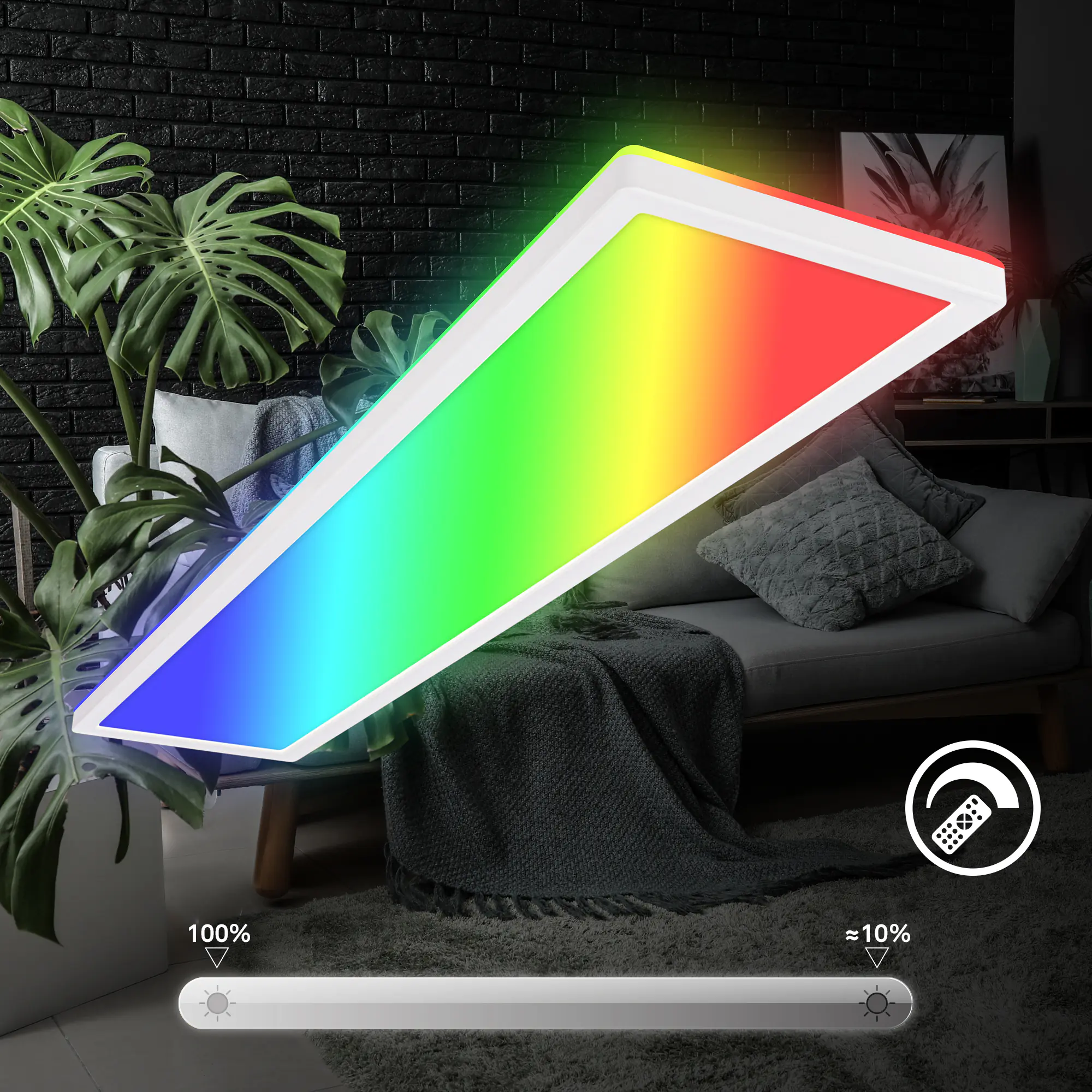 Briloner LED Panel Tava 36W weiß 98x20x3 cm dimmbar RGB Briloner LED Panel Tava 36W weiß 98x20x3 cm dimmbar RGB