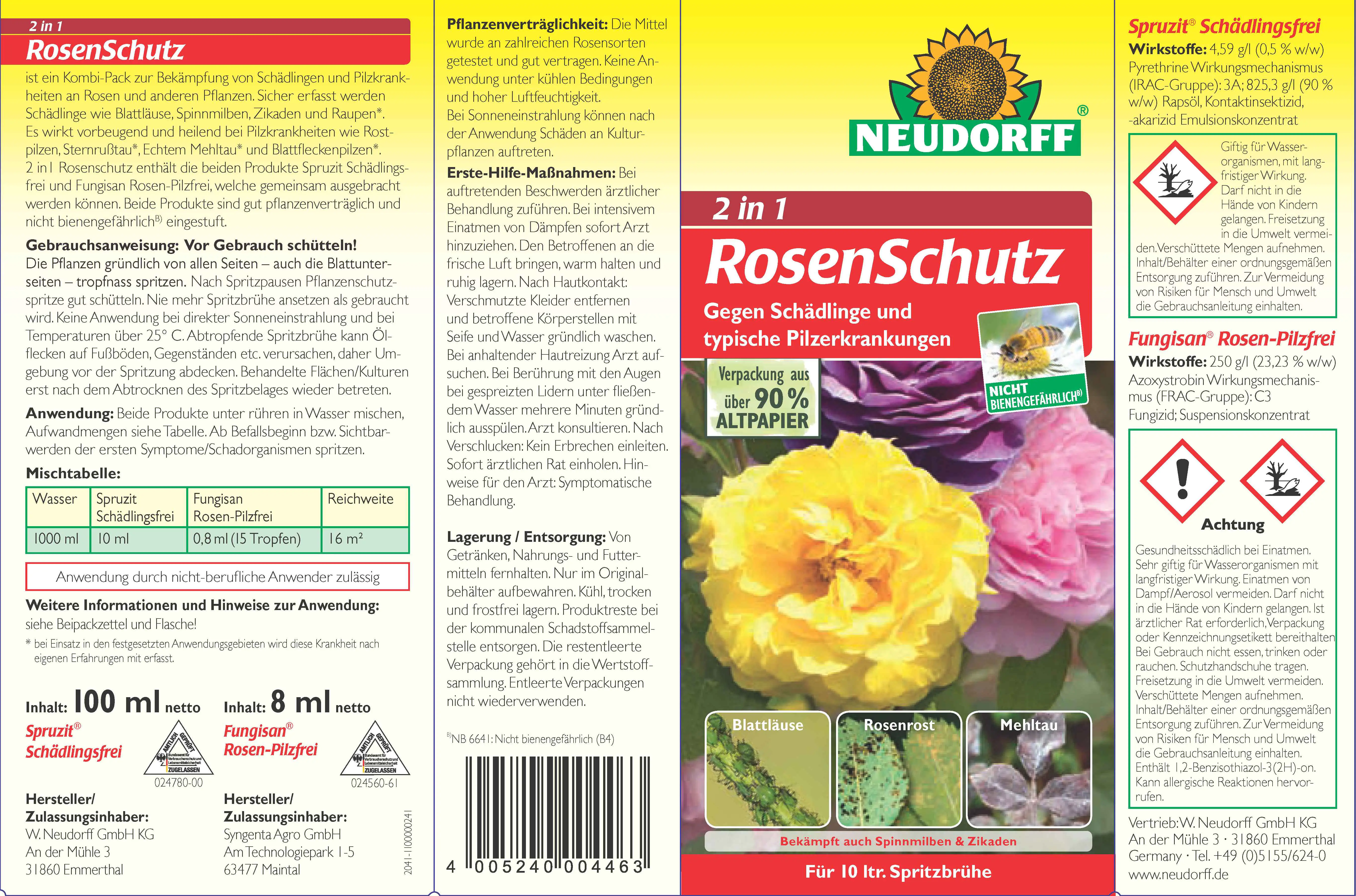 4005240004463_1 Neudorff Rosenschutz 2in1 100ml Spruzit + 8 ml Fungisan