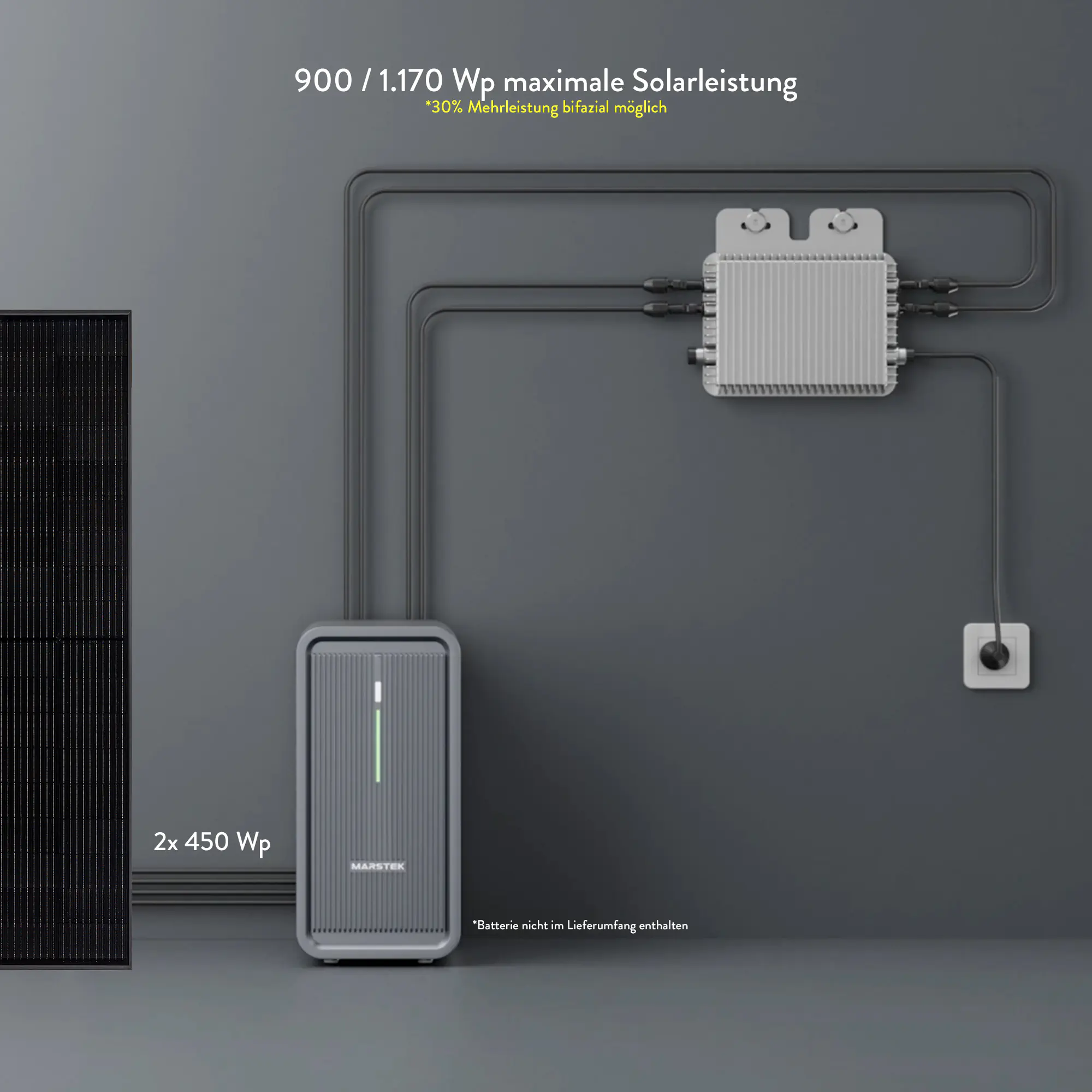 Vale Balkonkraftwerk 920 Wp mit Marstek Wechselrichter MT8-O