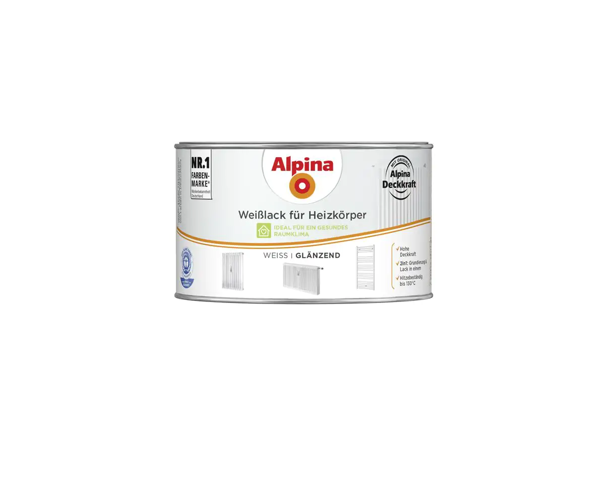 Alpina Heizkörperlack weiß 300 ml weiß glänzend