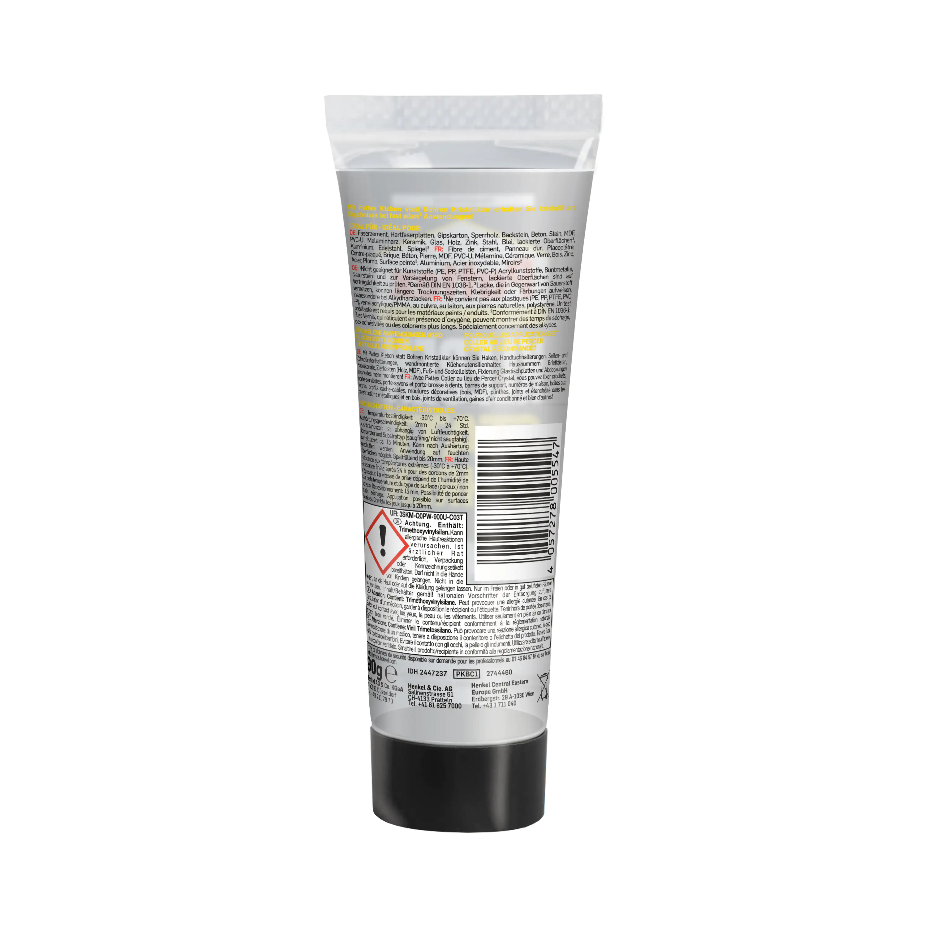 Pattex Montagekleber Kleben statt Bohren Kristallklar 90 g Tube, transparent Pattex Montagekleber Kleben statt Bohren Kristallklar 90 g Tube, transparent