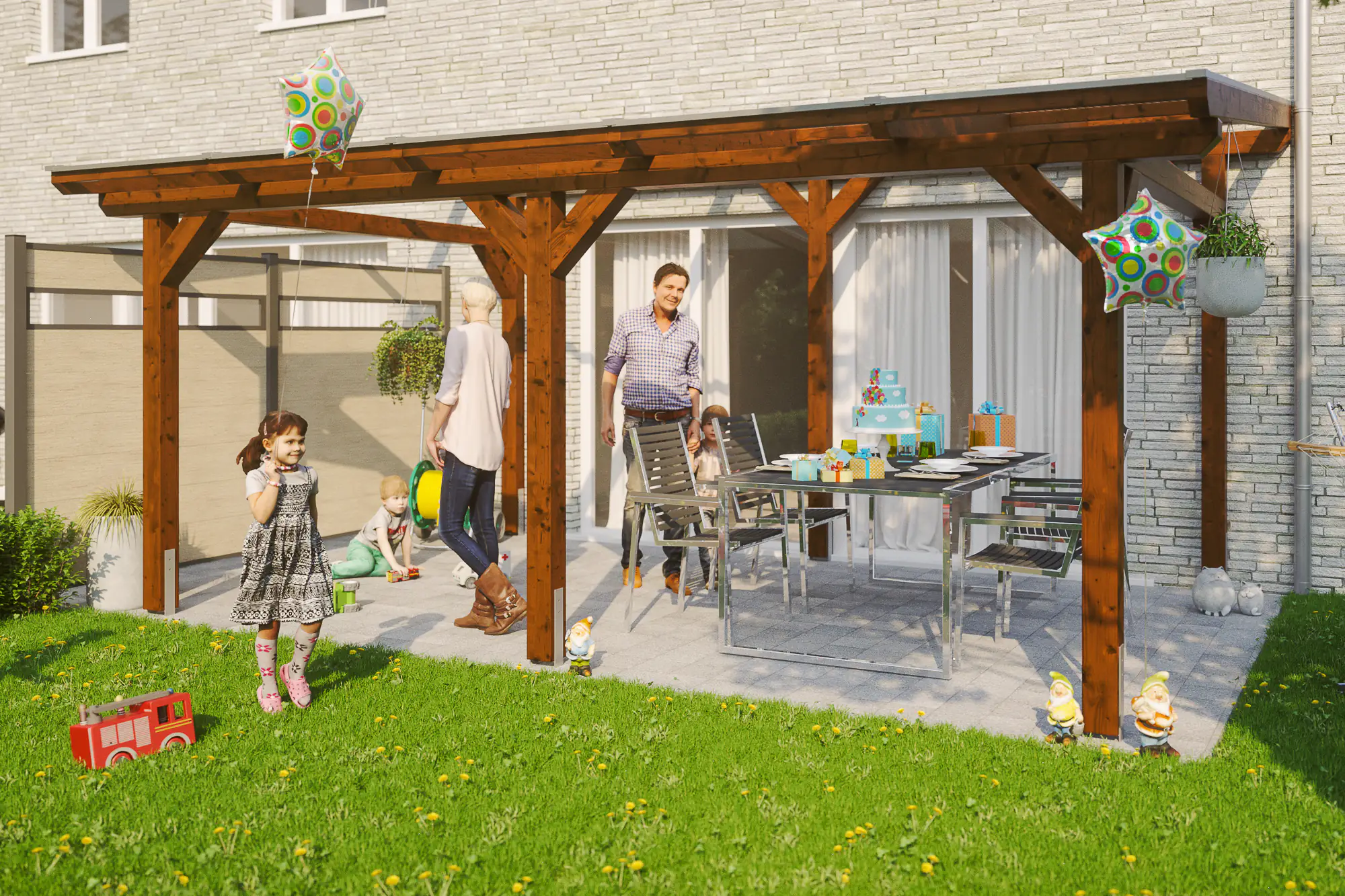 SKAN HOLZ Terrassenüberdachung Siena 541 x 350 cm Leimholz