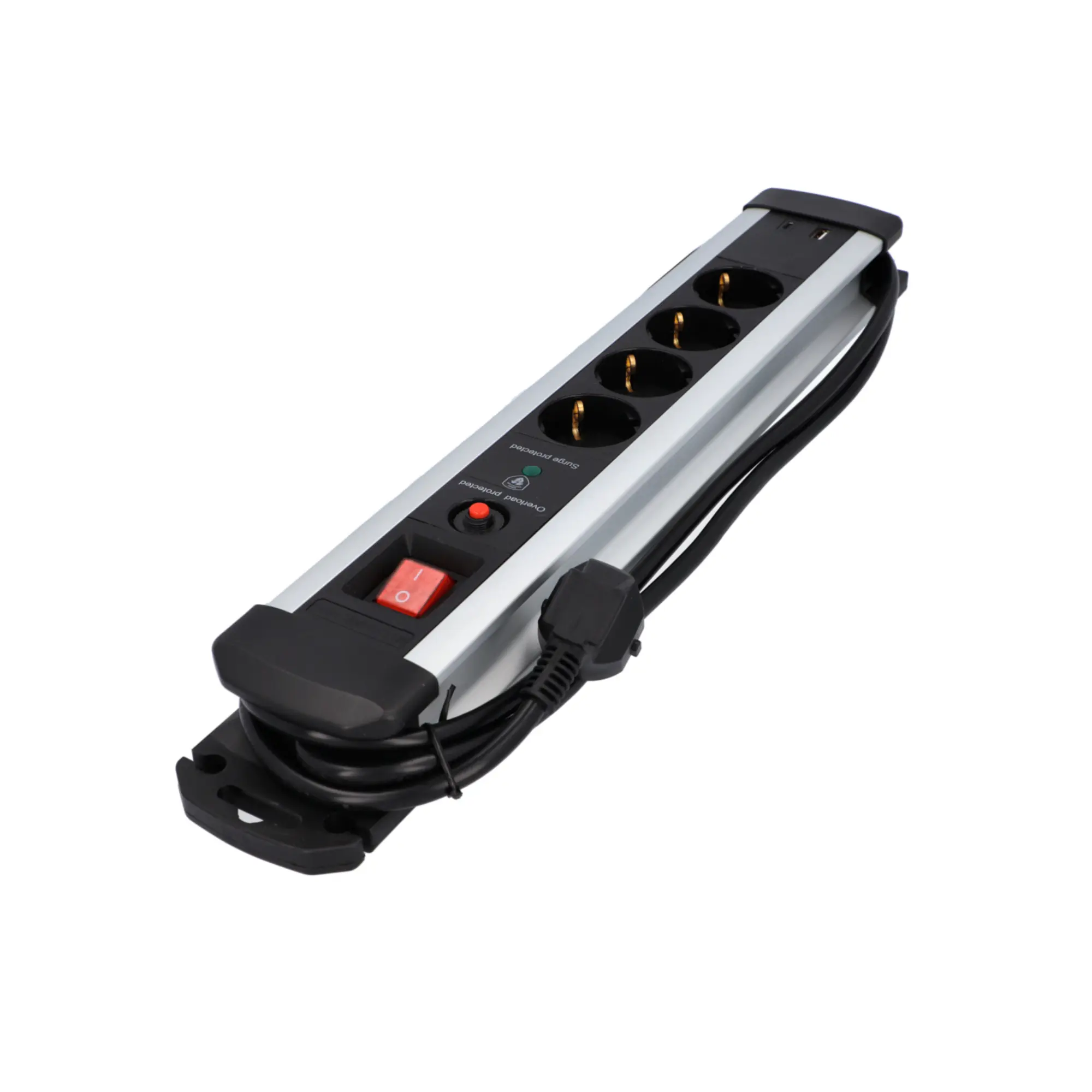 Unitec Tischsteckdose 4-fach mit Schalter & Überspannungsschutz 2 m Unitec Tischsteckdose 4-fach mit Schalter & Überspannungsschutz 2 m