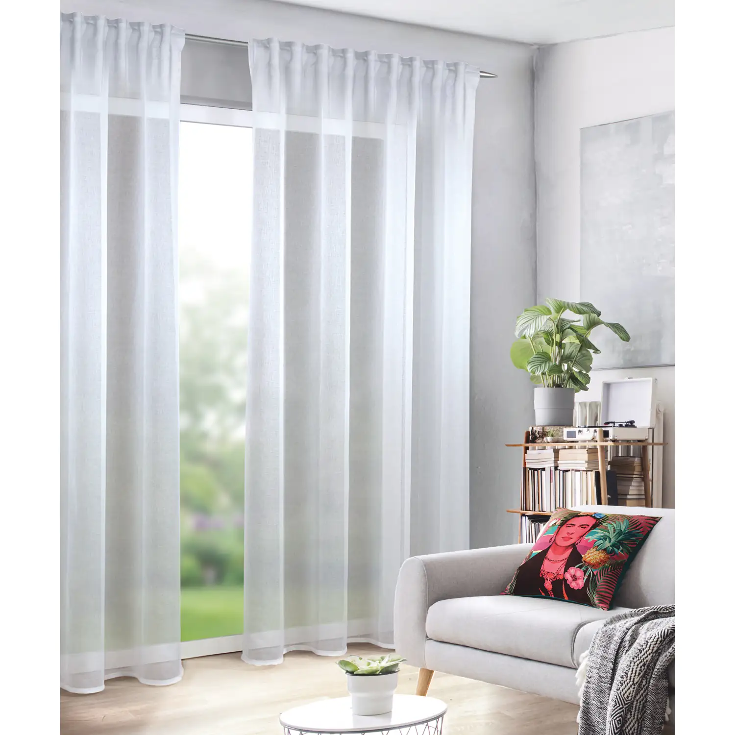 Neusser Collection Verdunklungsschal mit Gardinenband weiß 135x245 cm