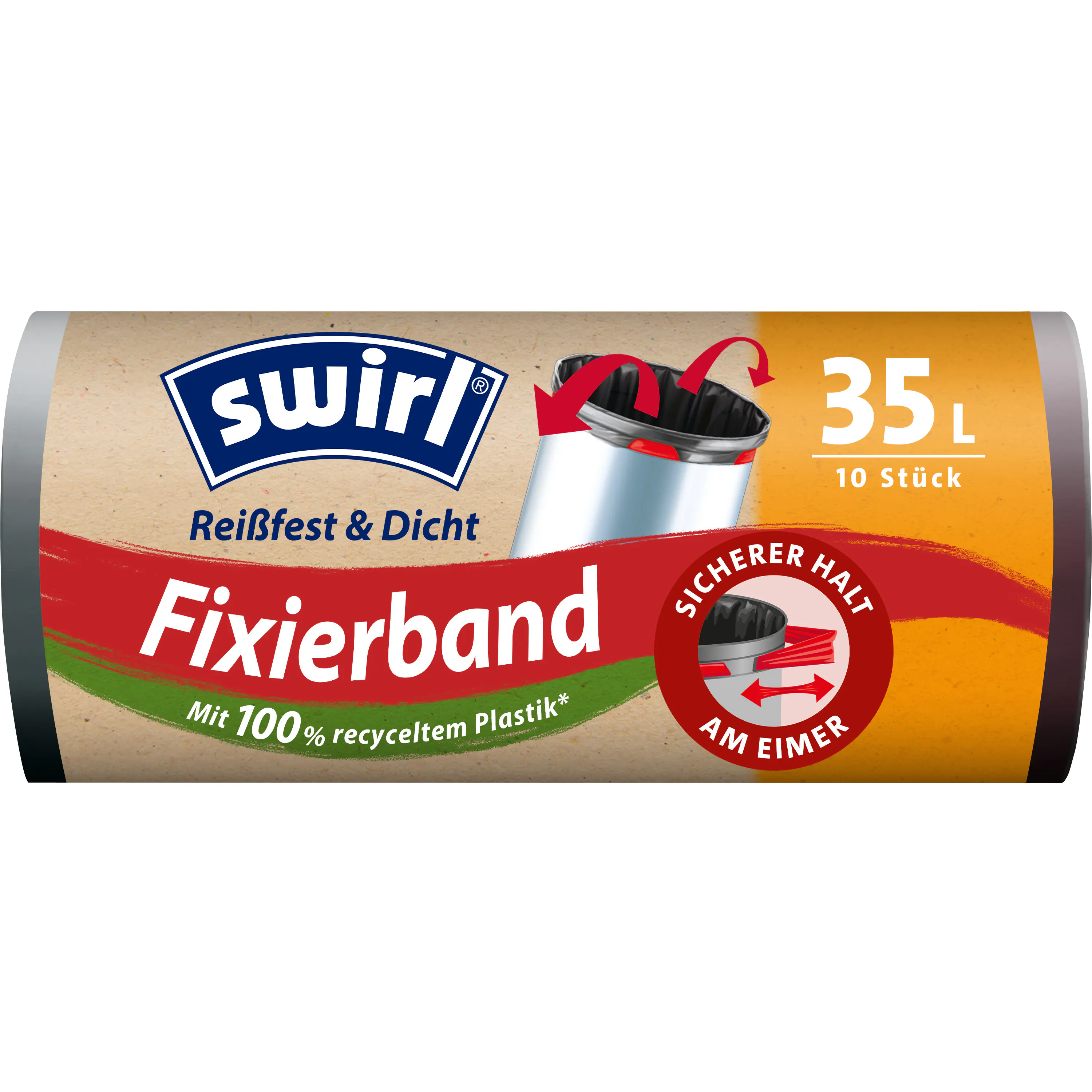 Swirl® 35 l Fixierband-Müllbeutel Reißfest & Dicht