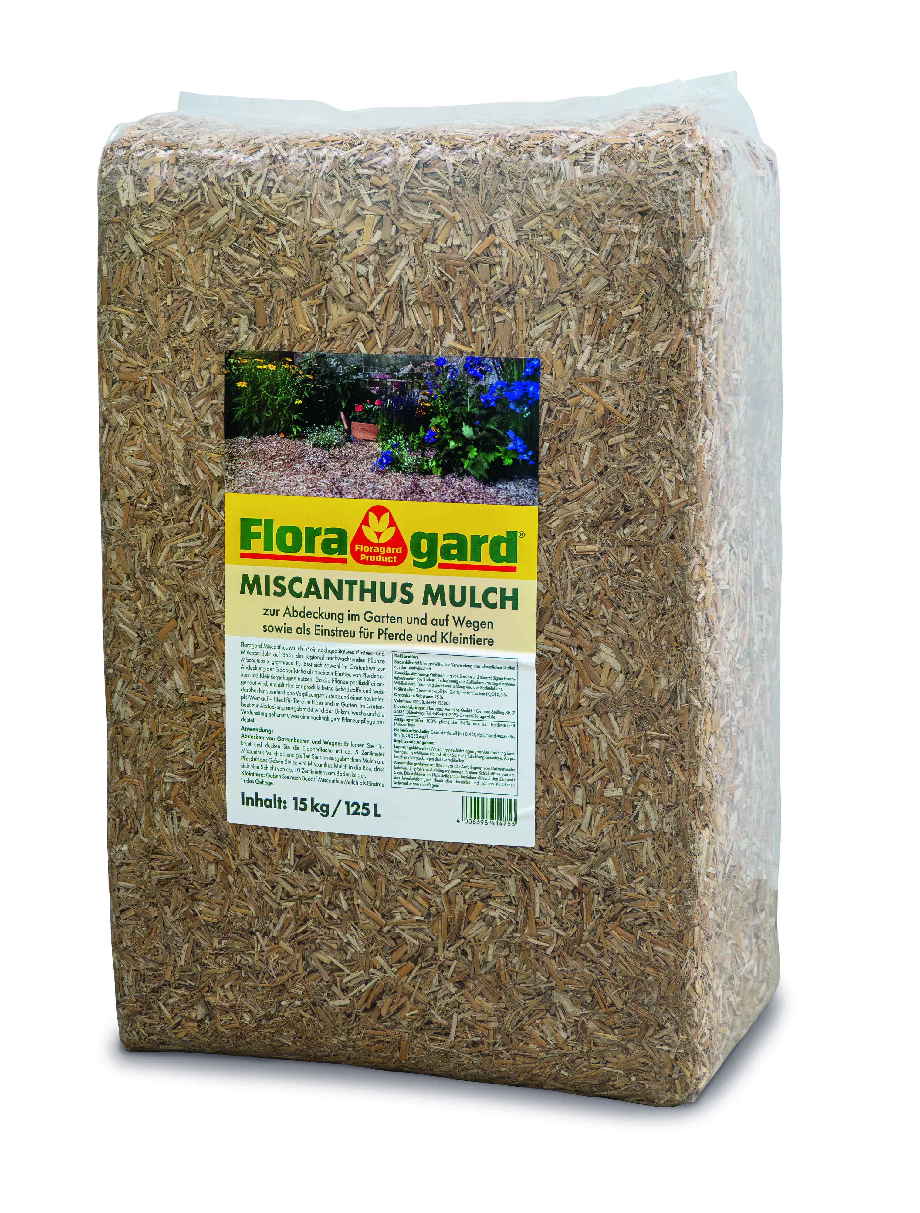 Floragard natürlicher Unkrautschutz Miscanthus Mulch 125 L Floragard natürlicher Unkrautschutz Miscanthus Mulch 125 L