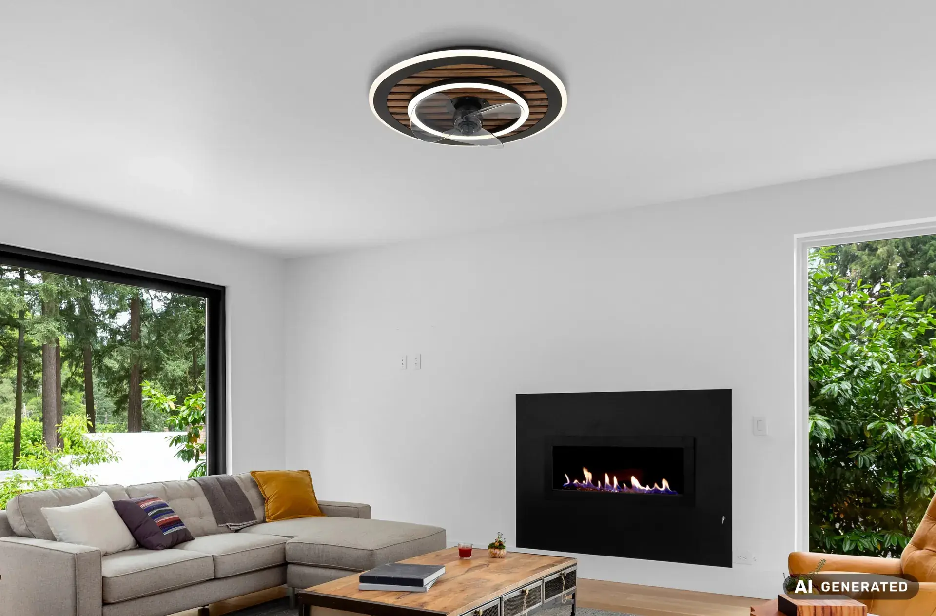Globo Deckenventilator Trevino Ø 49 cm 36 W holz CCT