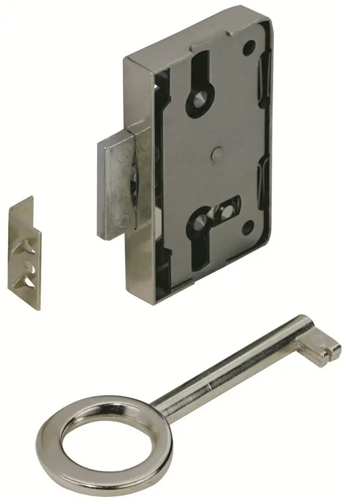 Hettich Aufschraubschloss vernickelt 60 x 33,8 x 8,7 mm