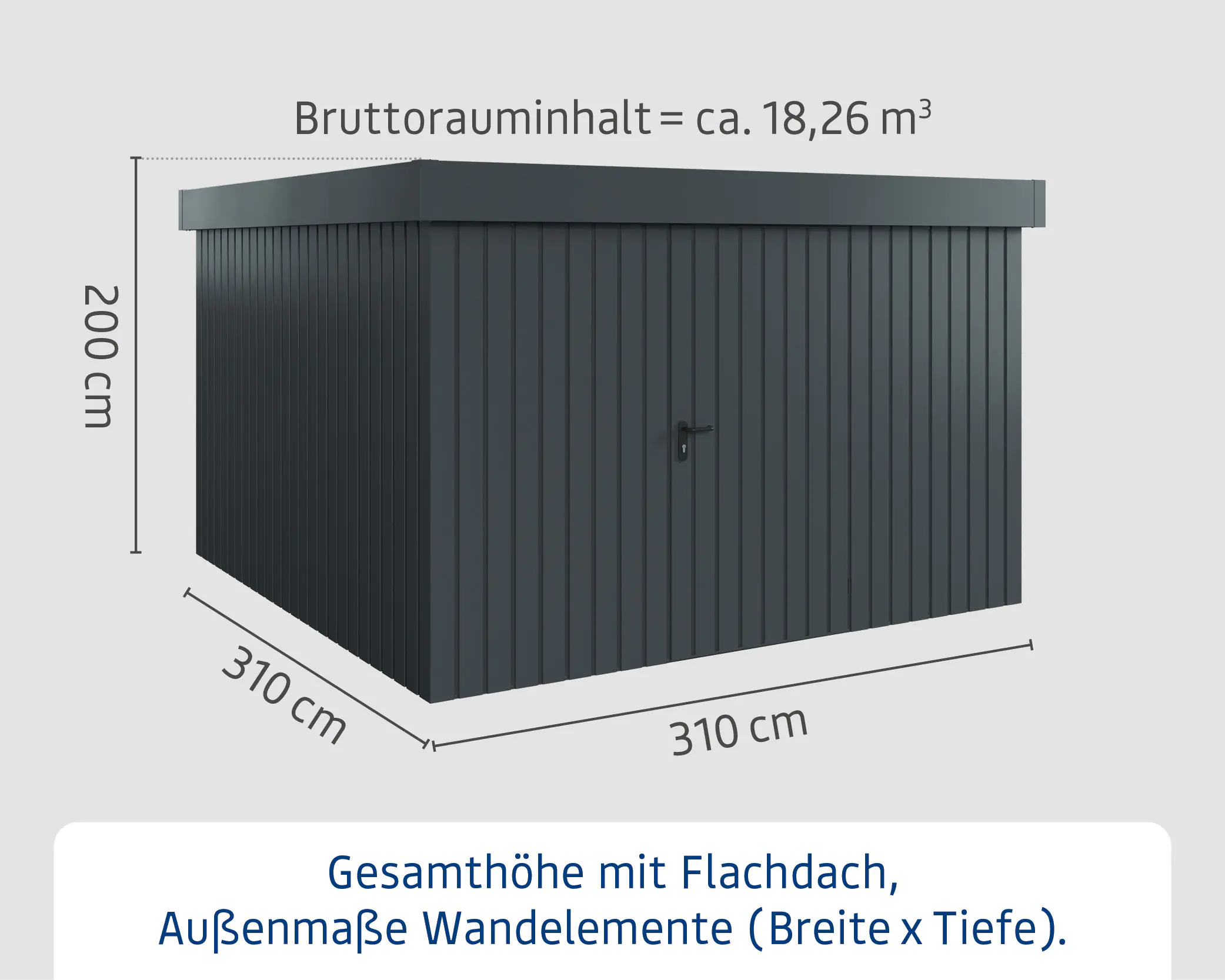 EcoStar Metallgerätehaus Euroline EFD14 anthrazit 310 x 310 cm 1-flg. EcoStar Metallgerätehaus Euroline EFD14 anthrazit 310 x 310 cm 1-flg.