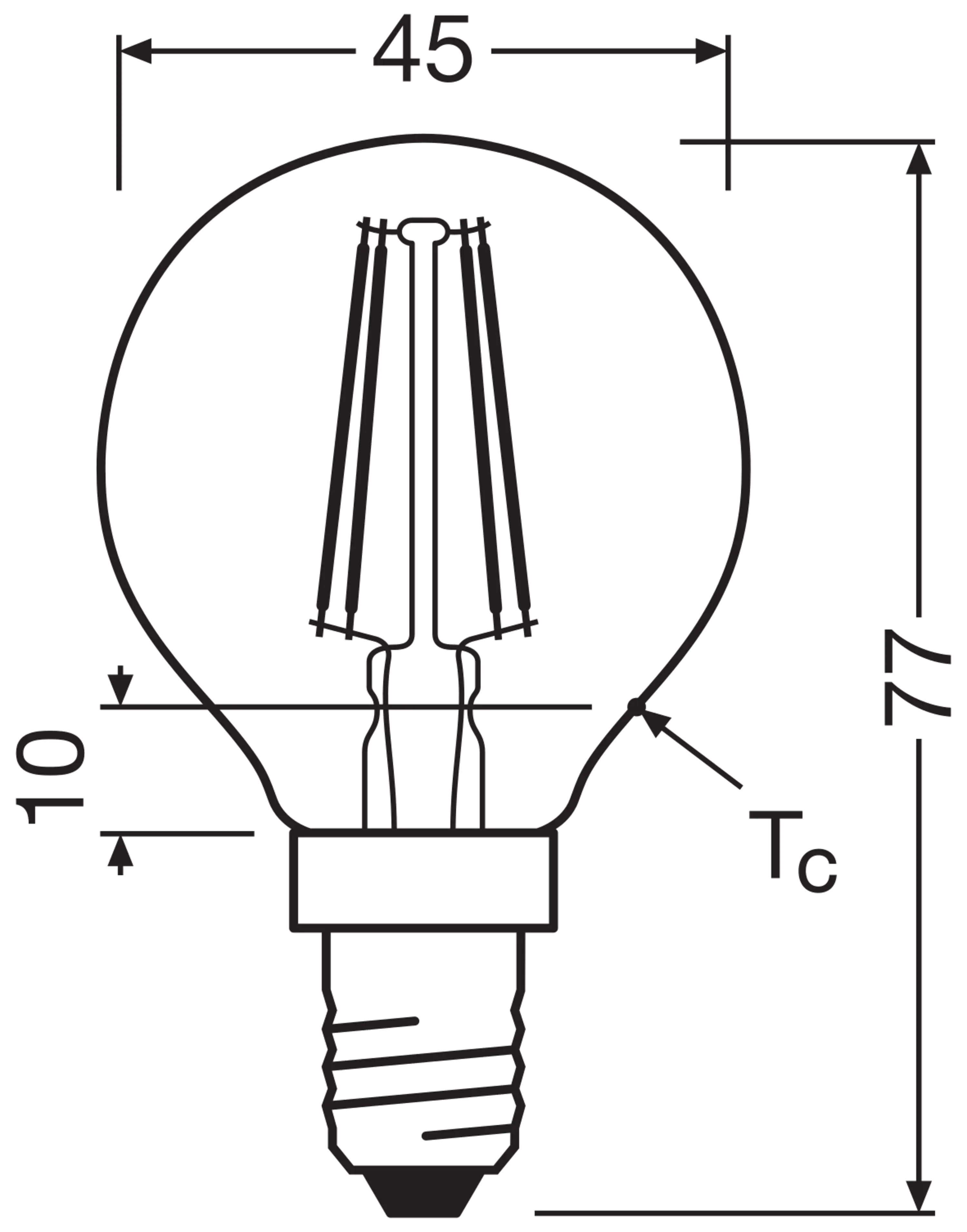 Bellalux LED Leuchtmittel Klassik P40 E14 4 W neutralweiß klar