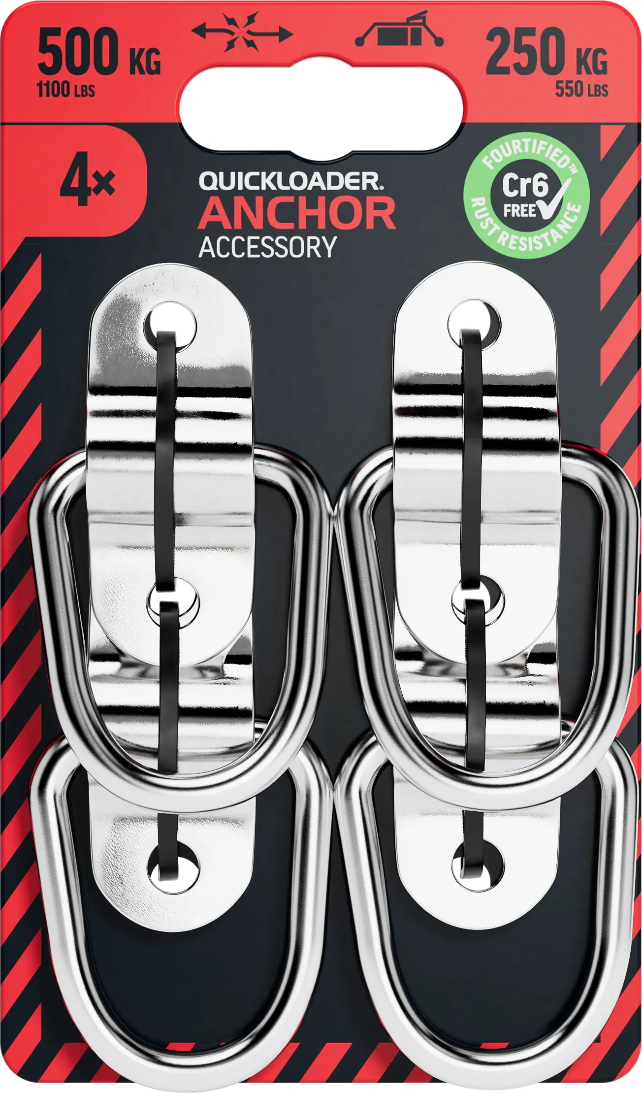 QUICKLOADER® Befestigungsanker 500 kg Bruchlast 4 Stück