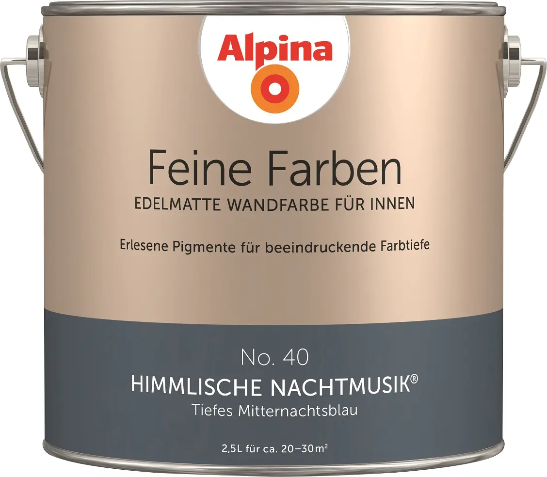 Alpina Feine Farben Wandfarbe No. 40 Himmlische Nachtmusik - tiefes mitternachtsblau 2,5 L