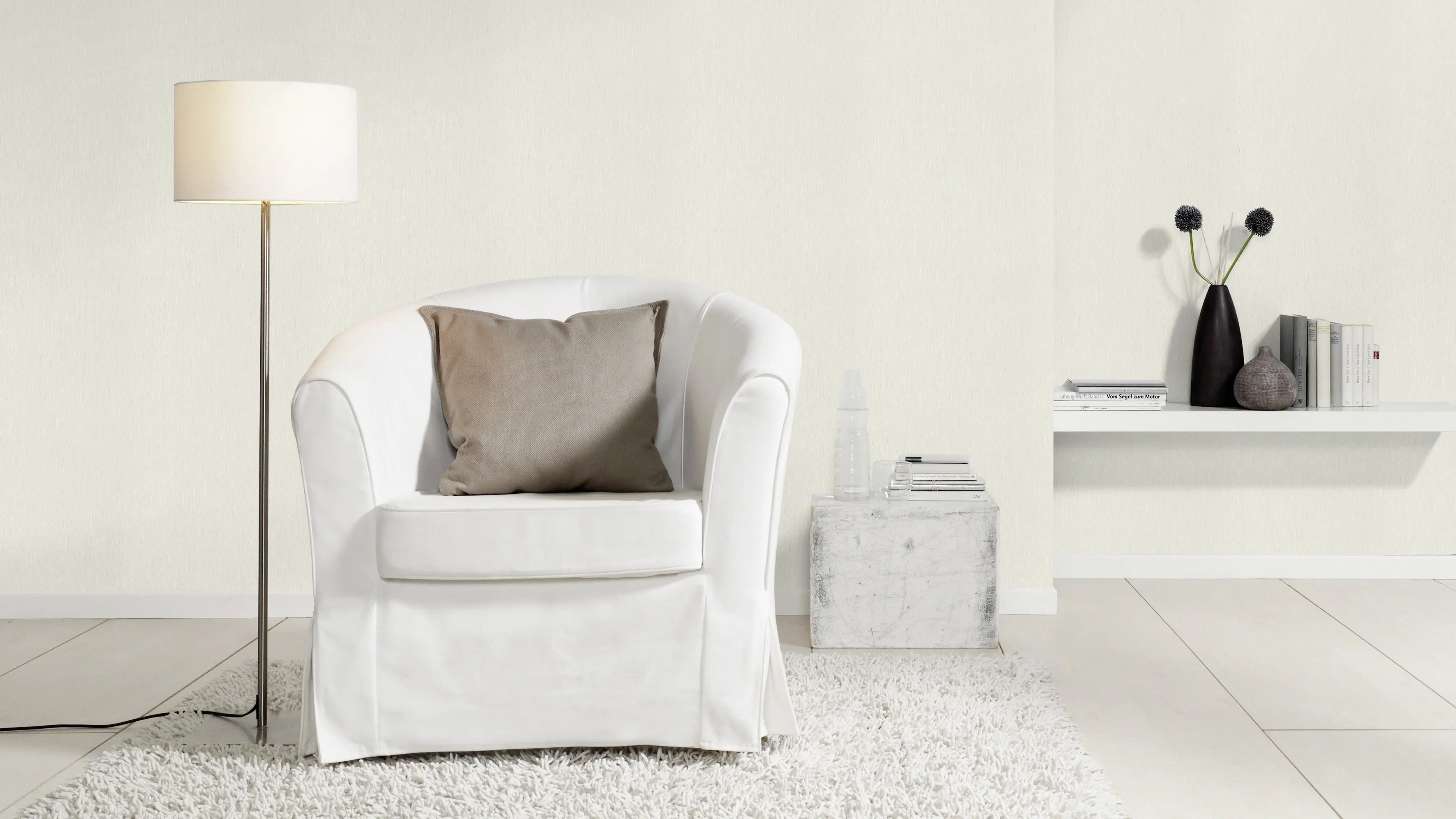 Rasch Vliestapete 573312 Amelie uni creme 10,05 x 0,53 m