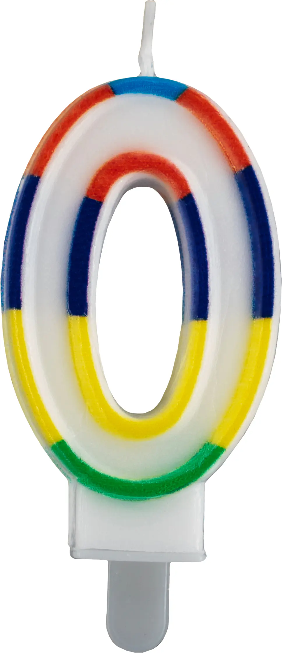 Geburtstagskerze Zahl 0 bunt 6 cm - 1 Stück