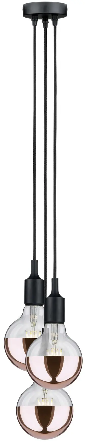 Paulmann Neordic 3er Pendelleuchte Ketil schwarz 10 cm E27 20 W dimmbar