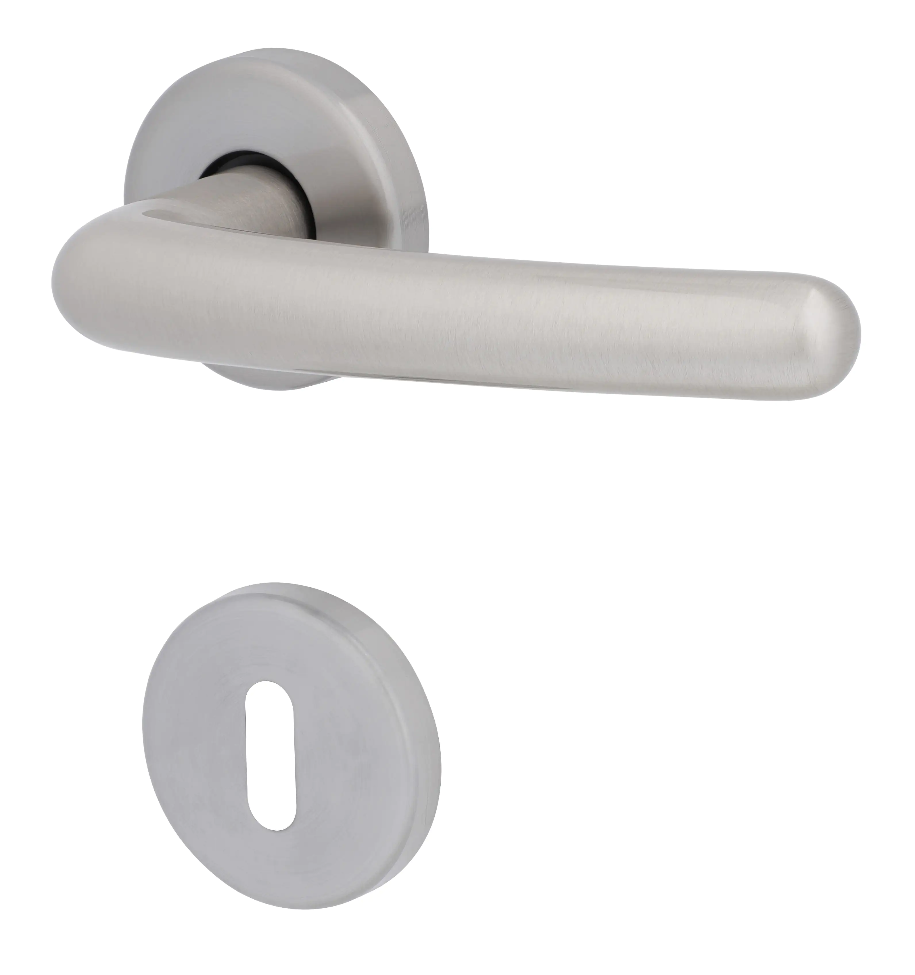 Alpertec BB-Rosettengarnitur Laurie Messing silber rund