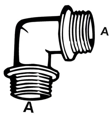 Cornat Winkel messing verchromt 1/2" Außengewinde