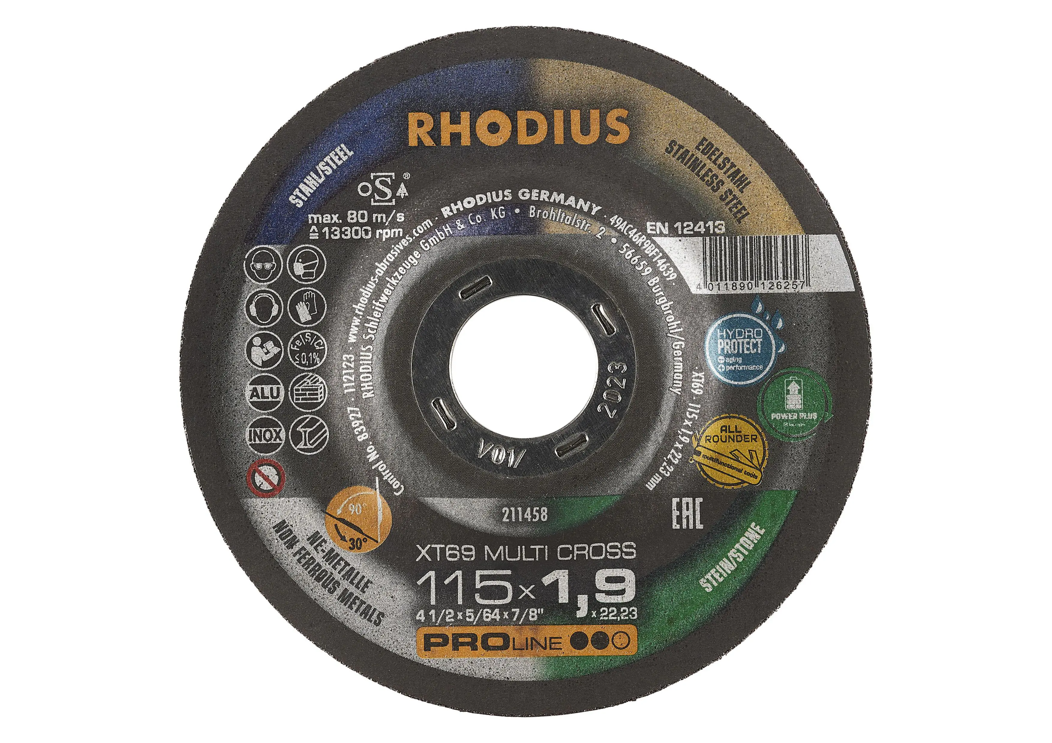 Rhodius Trennscheibe XT69 Multi Cross Ø 115 mm Bohrung 22,23 mm