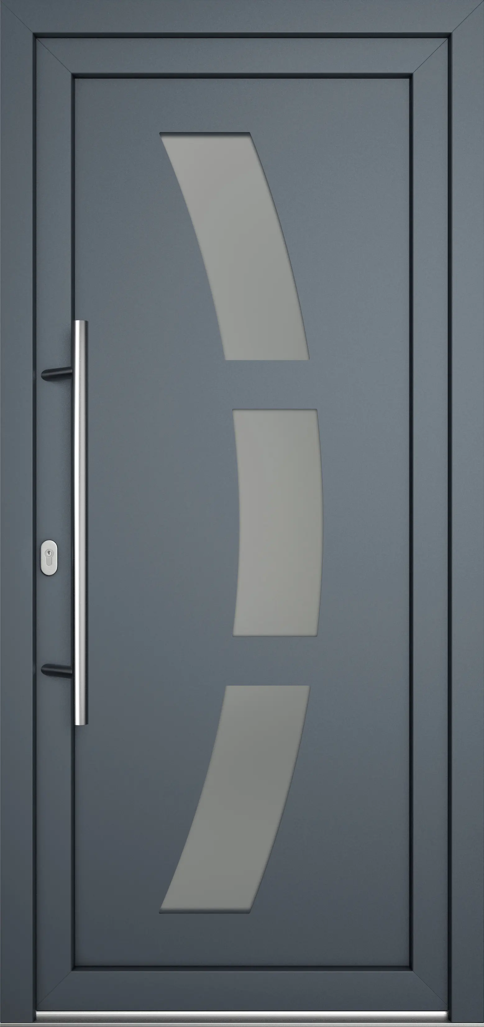 Meeth Haustür Optimal Pro PVC Modell 103 88 x 208 cm DIN Links weiß/titan