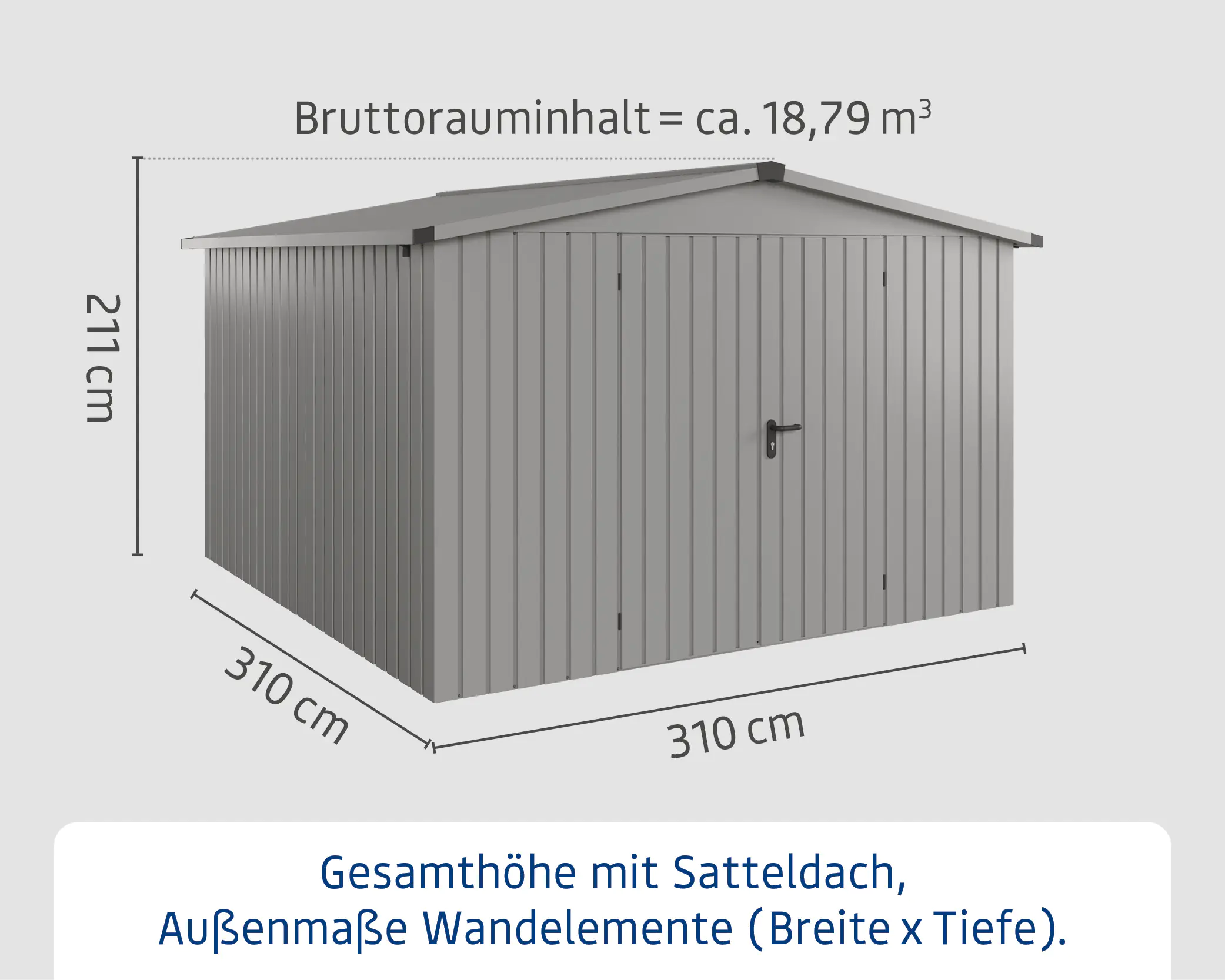 EcoStar Metallgerätehaus Euroline ESD14 aluminiumgrau 310 x 310 cm 2-flg. EcoStar Metallgerätehaus Euroline ESD14 aluminiumgrau 310 x 310 cm 2-flg.