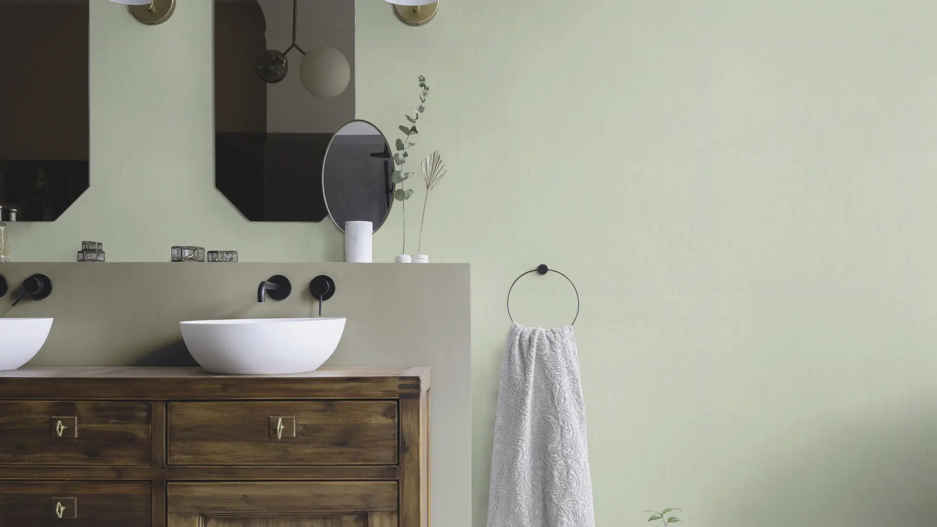 Rasch Vliestapete 746136 Grün-Salbei hell Uni 10,05 m x 0,53 m