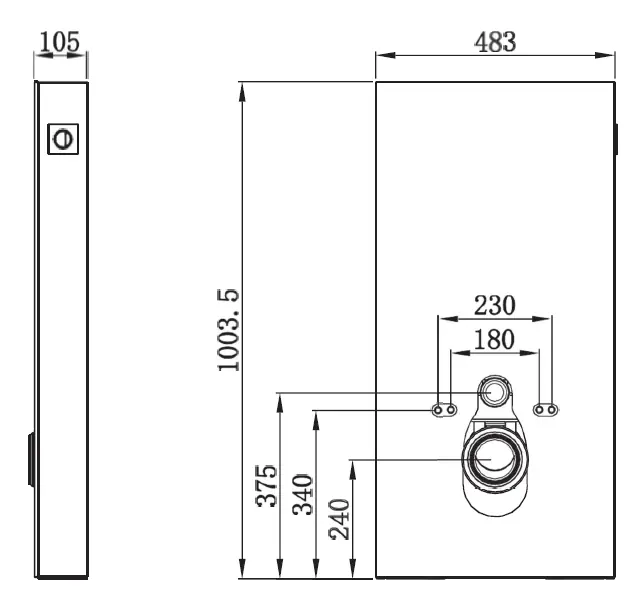Primaster Vorwandelement Wand-WC inkl. Spülkasten 100 x 48,5 cm schwarz